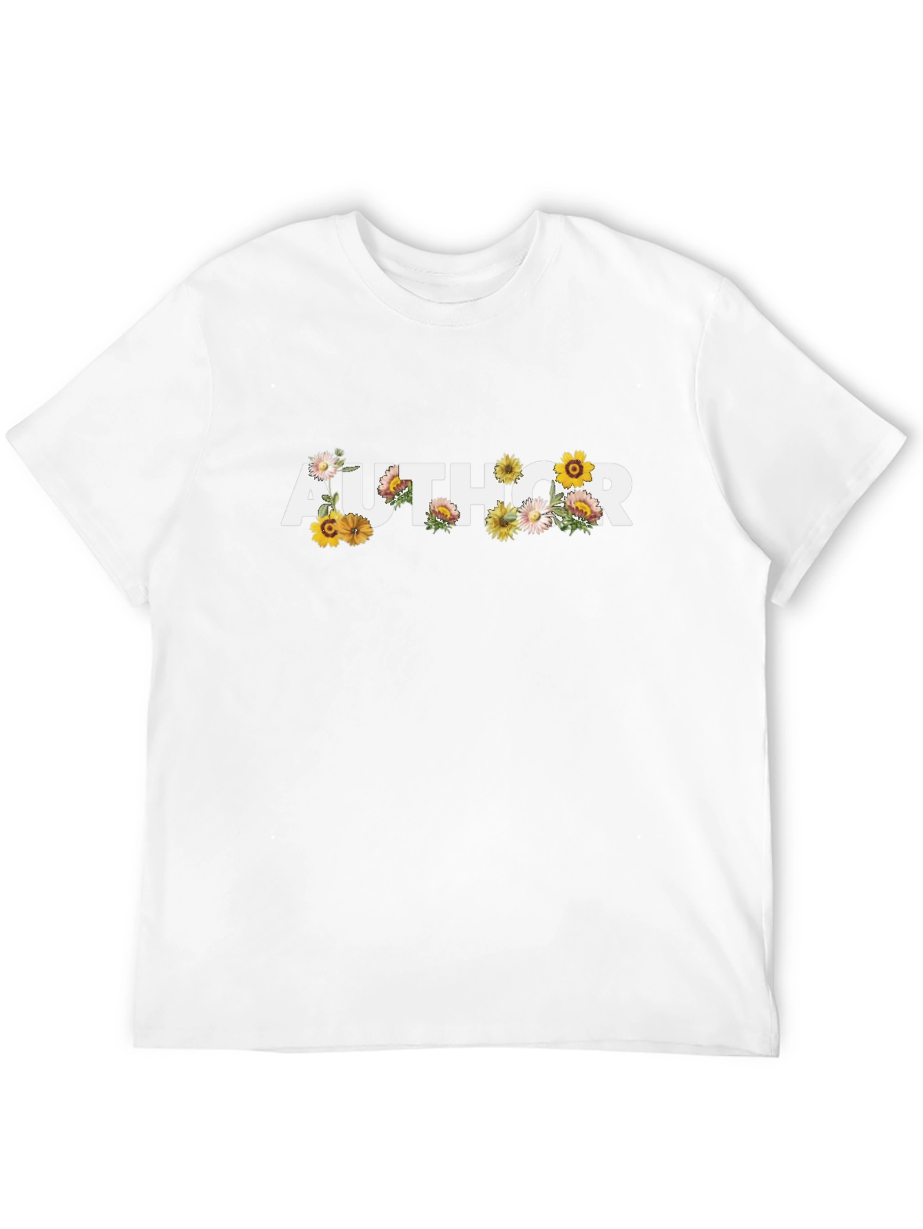 Floral Author Graphic T-Shirt