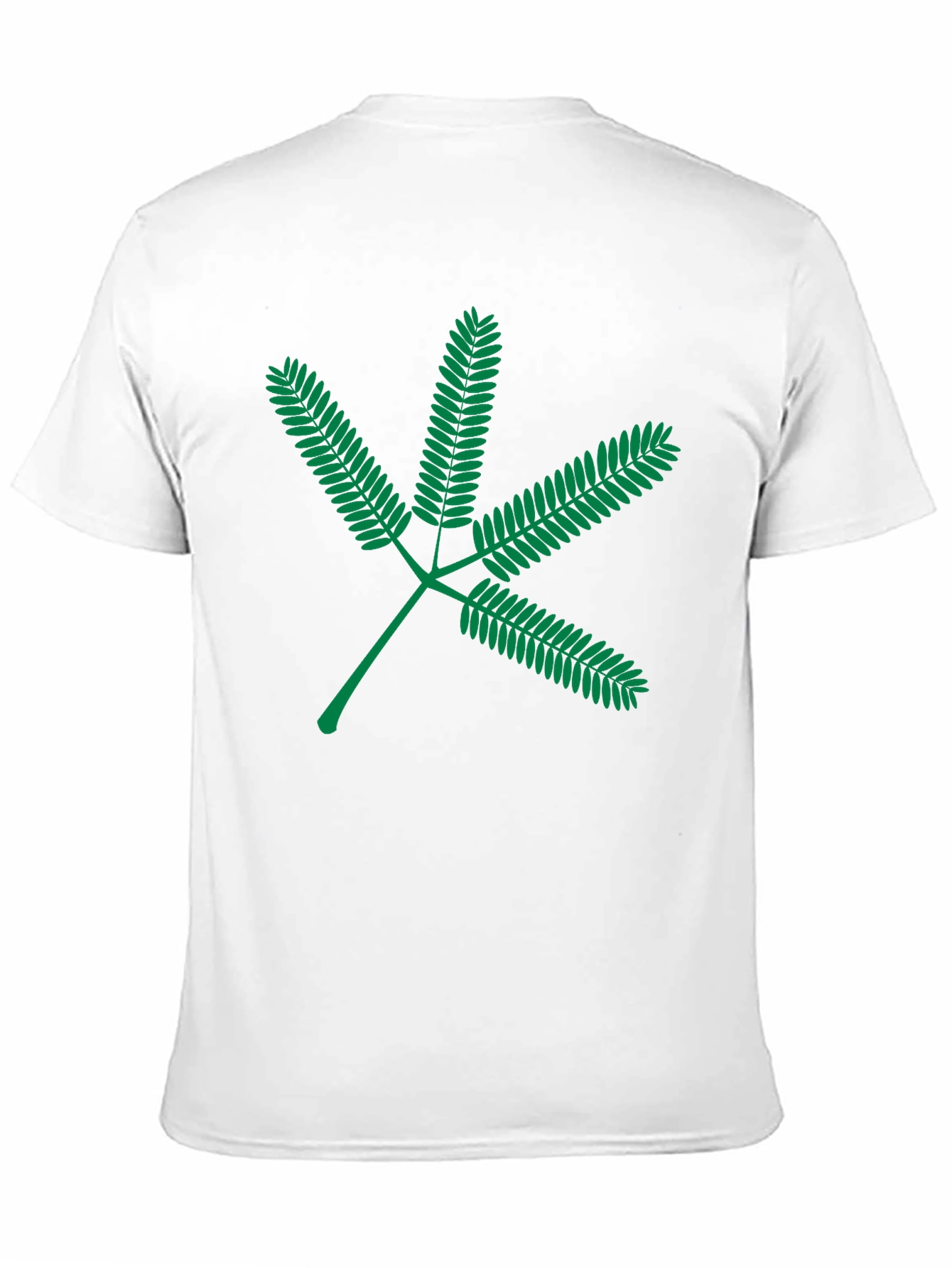 Green Leaf Graphic Black T-Shirt