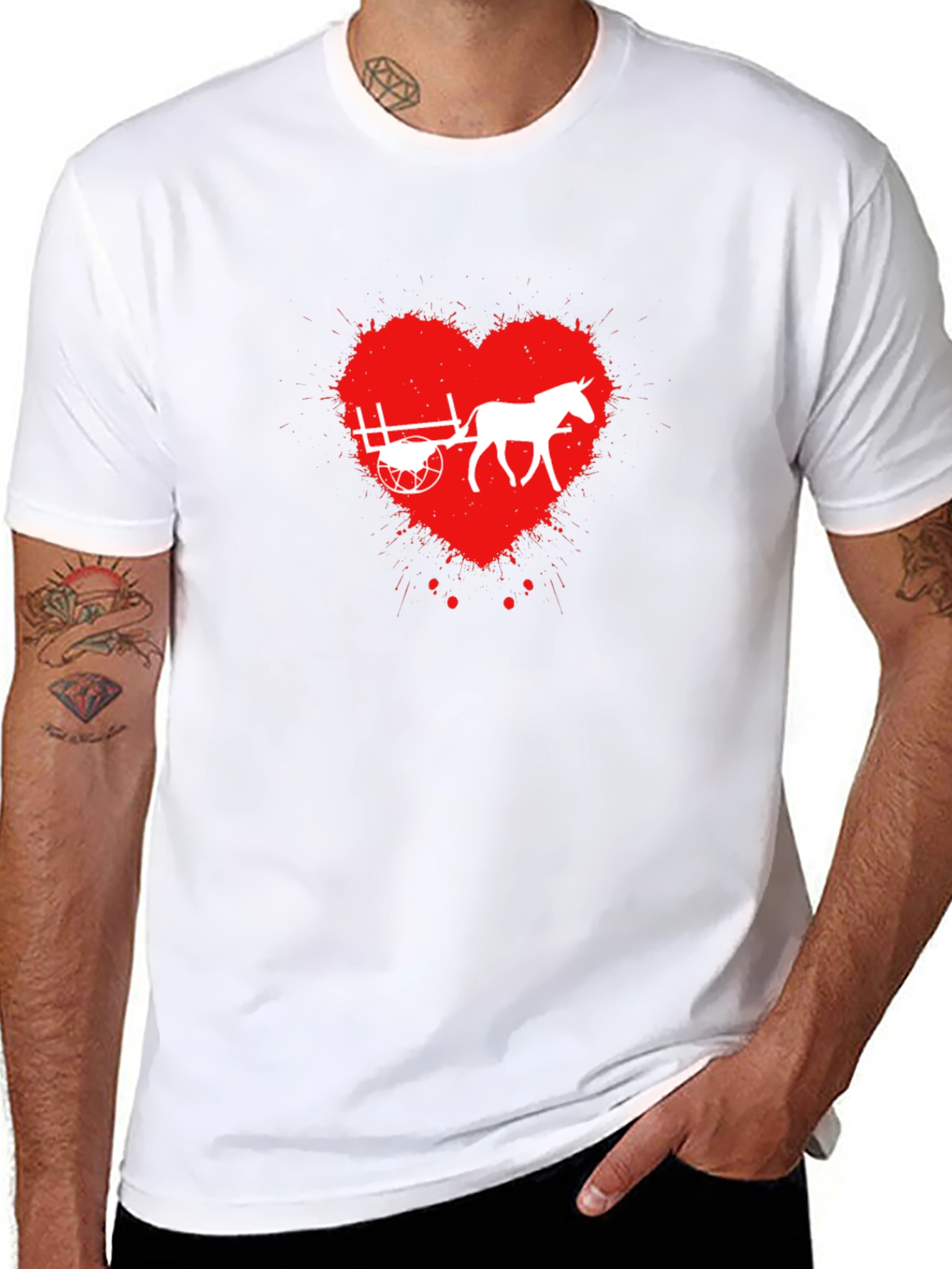 Horse Cart Love Heart T-Shirt