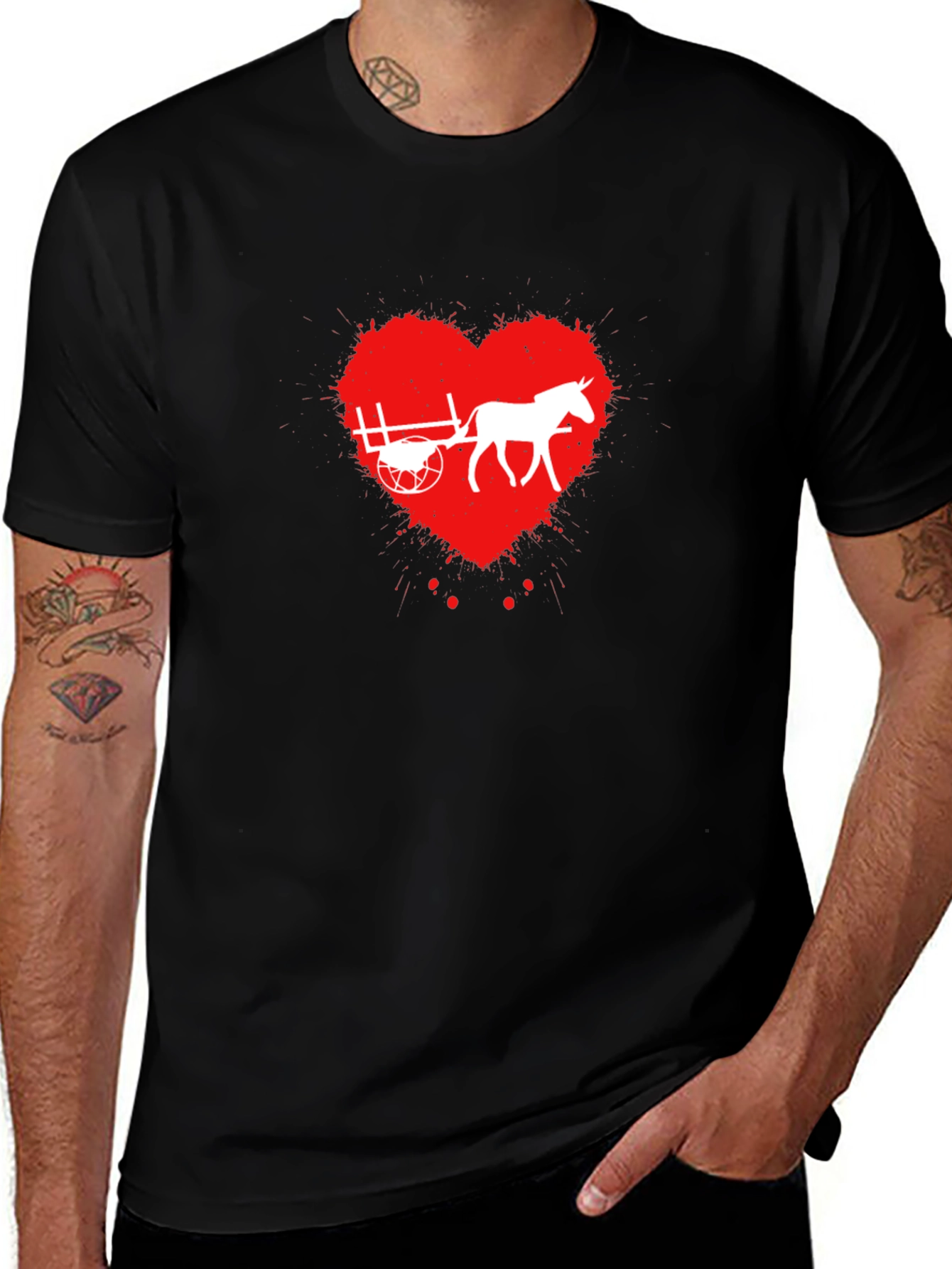Horse Cart Love Heart T-Shirt