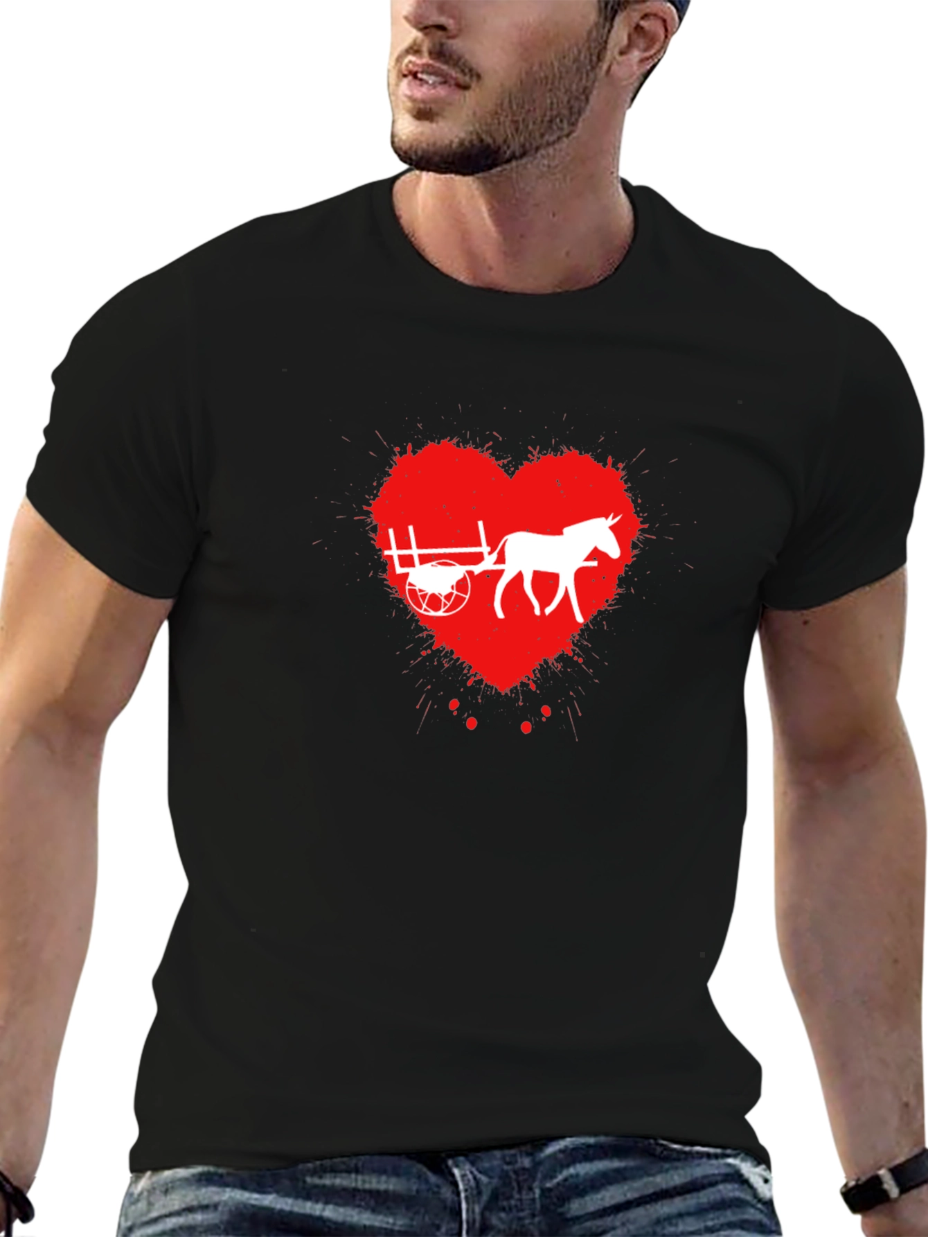 Horse Cart Love Heart T-Shirt