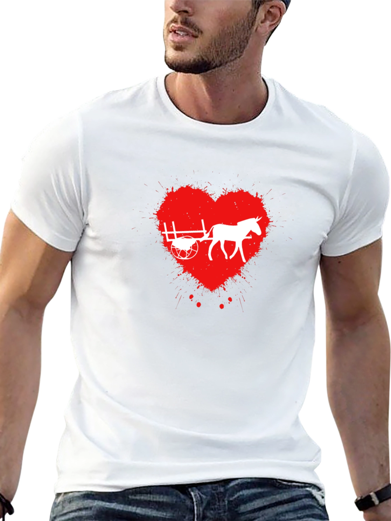 Horse Cart Love Heart T-Shirt