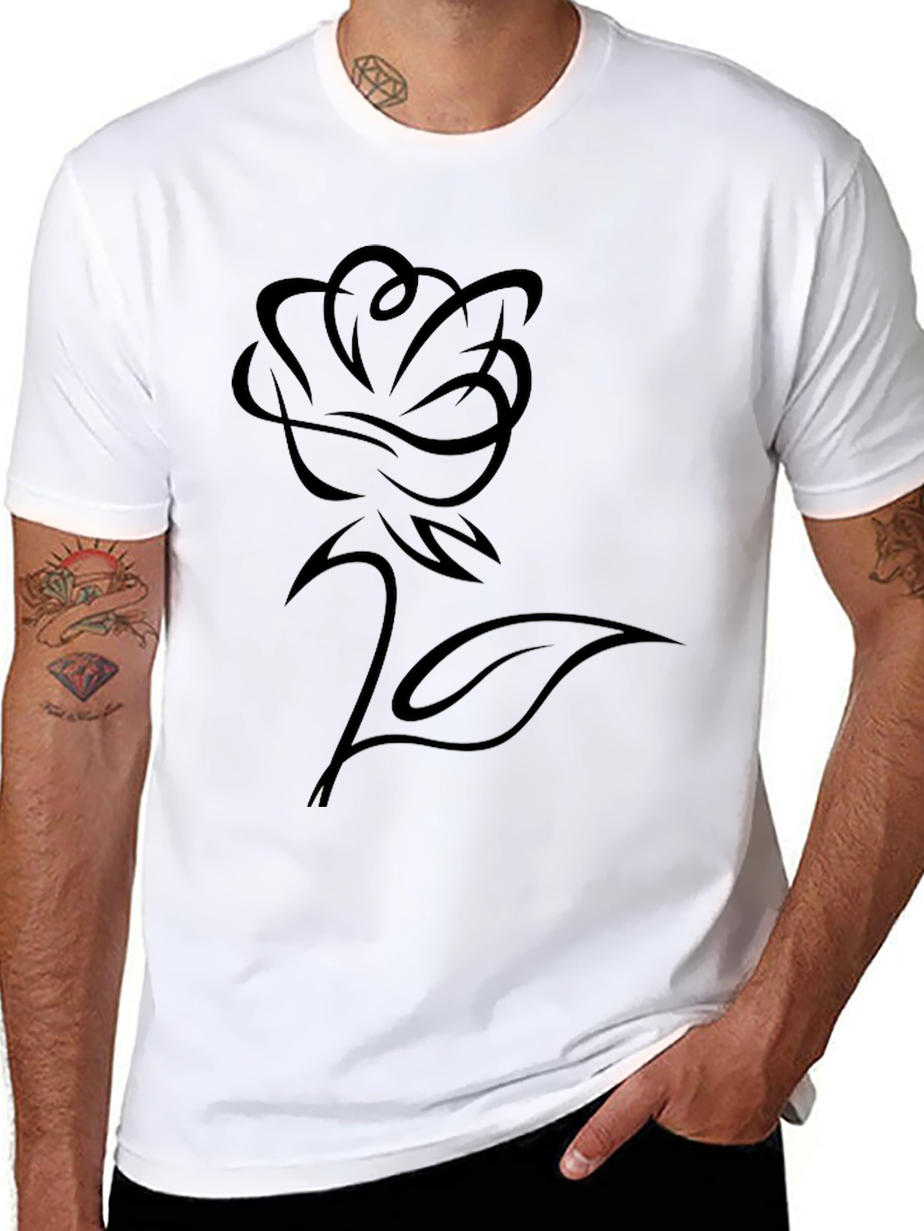 Black Rose Graphic Tee - Stylish Casual Wear