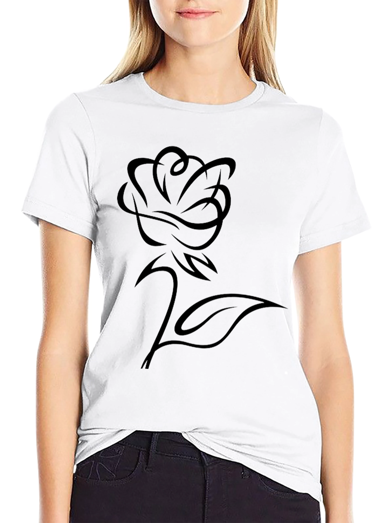 Black Rose Graphic Tee - Stylish Casual Wear