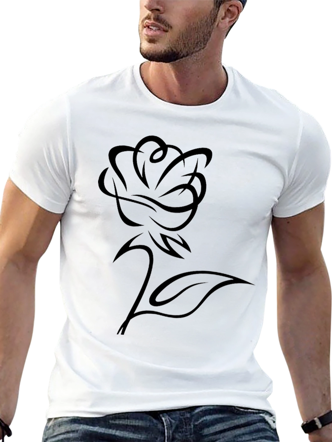 Black Rose Graphic Tee - Stylish Casual Wear