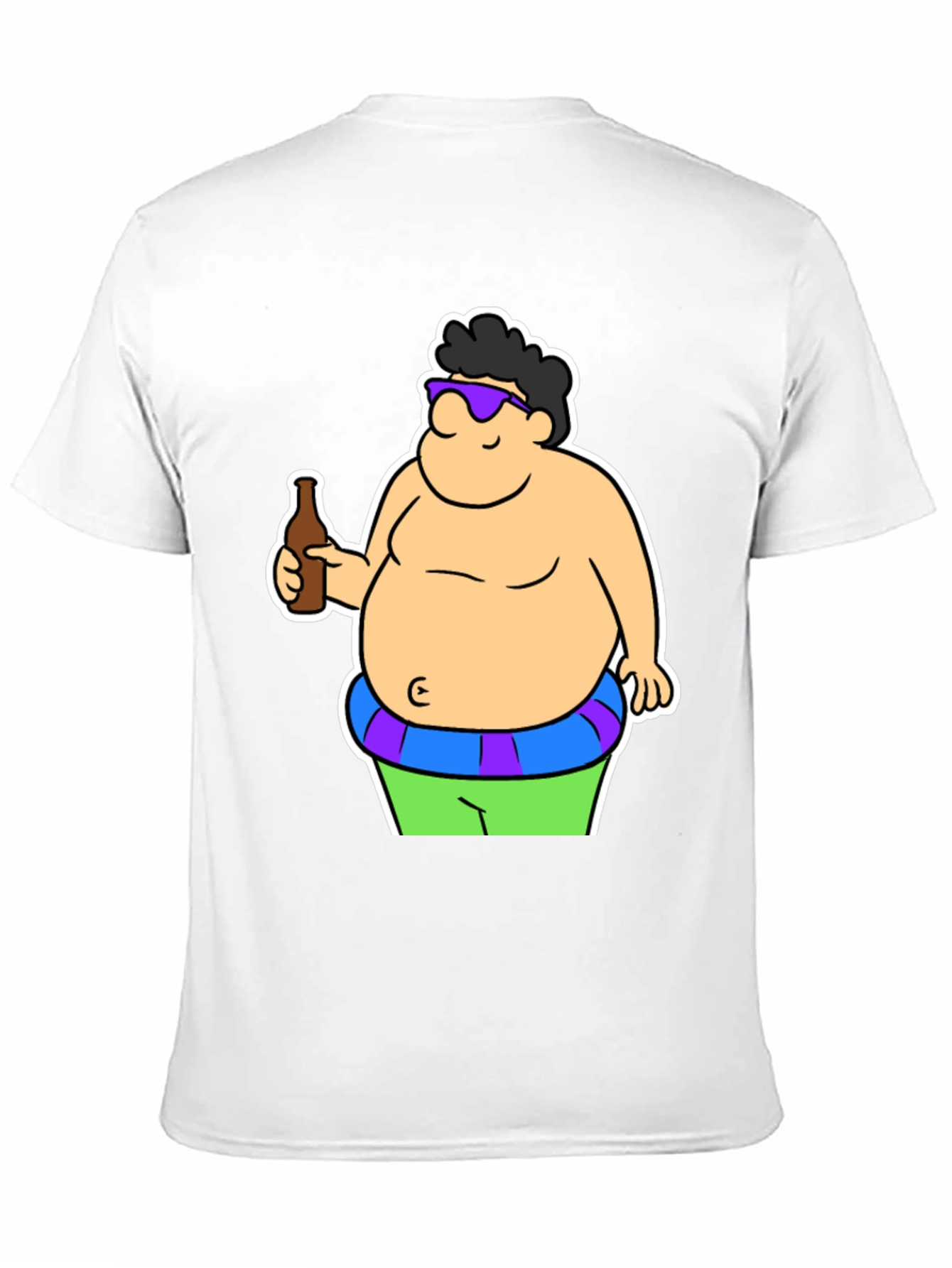 Cartoon Beer Belly Black T-Shirt