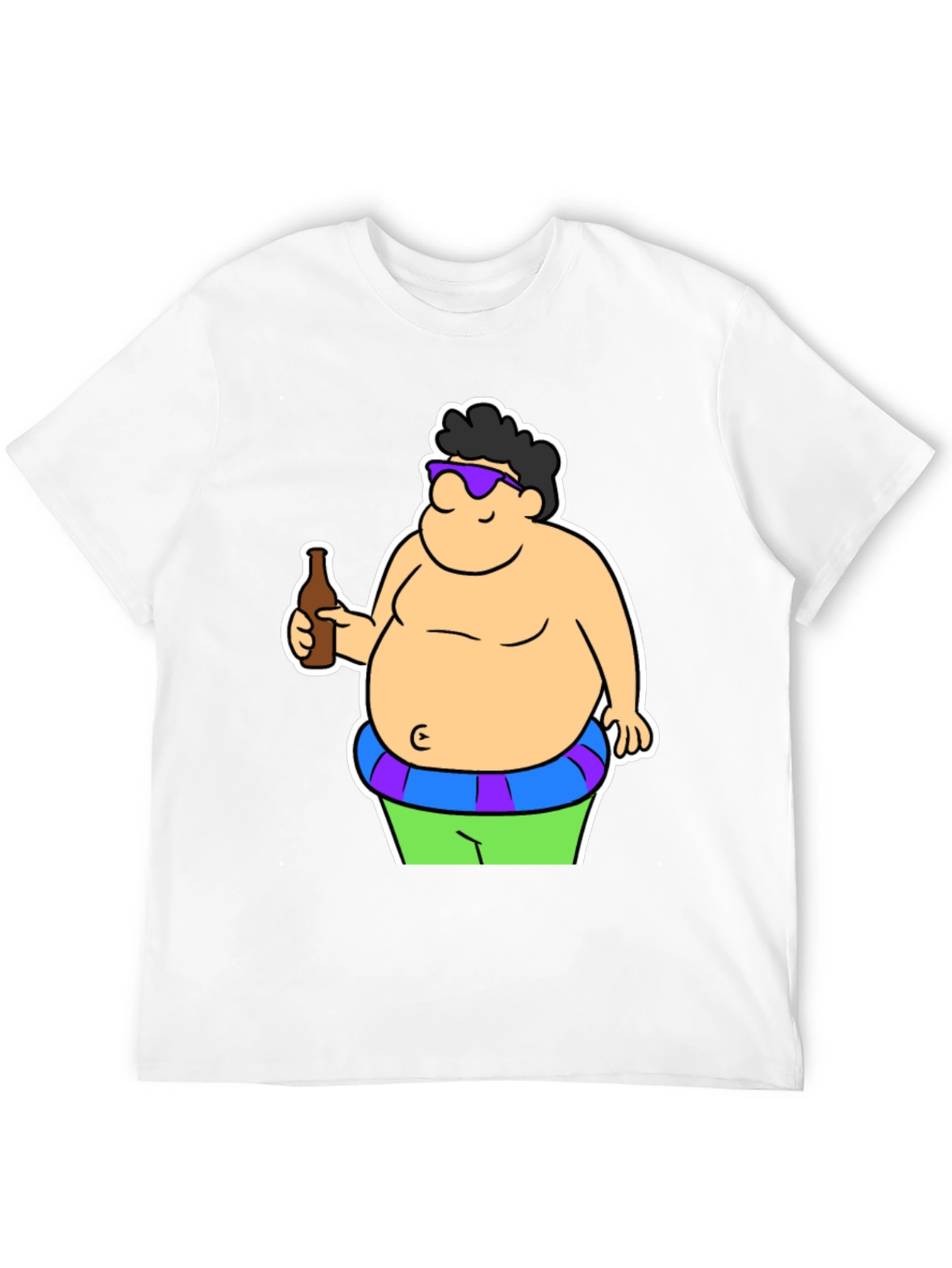Cartoon Beer Belly Black T-Shirt