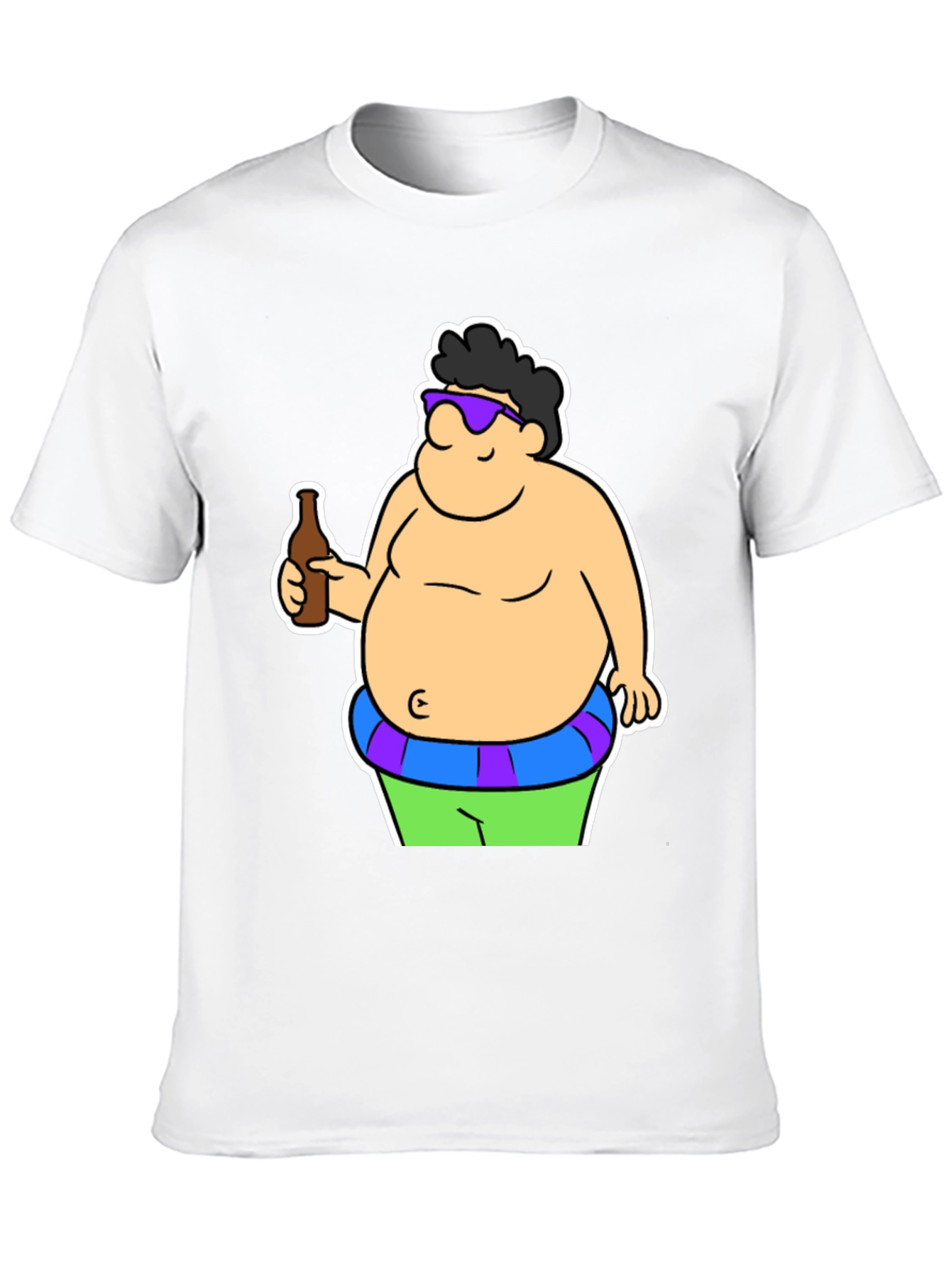 Cartoon Beer Belly Black T-Shirt