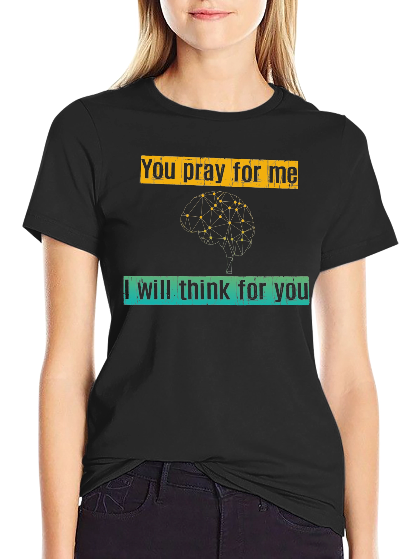 Pray & Think Graphic Tee - Unisex Black T-Shirt