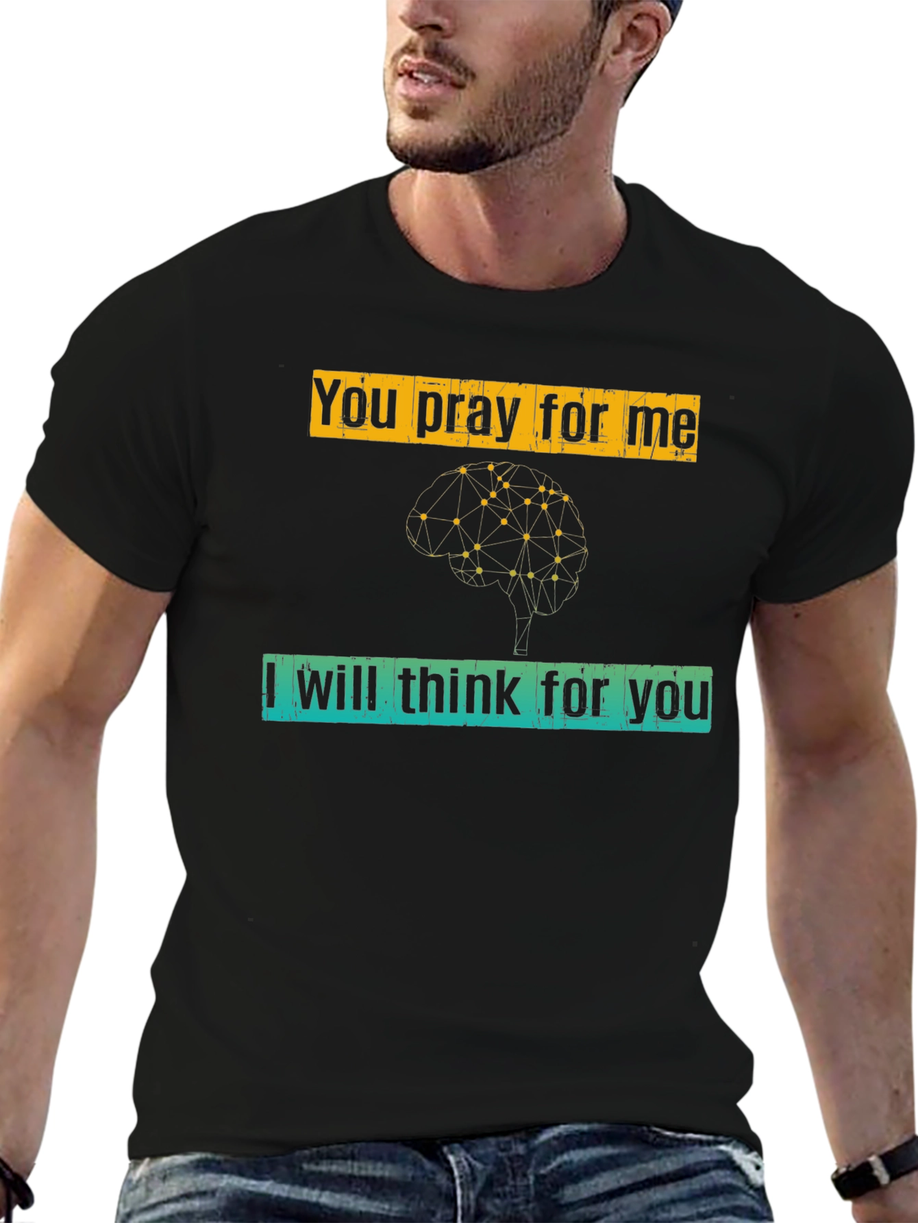 Pray & Think Graphic Tee - Unisex Black T-Shirt