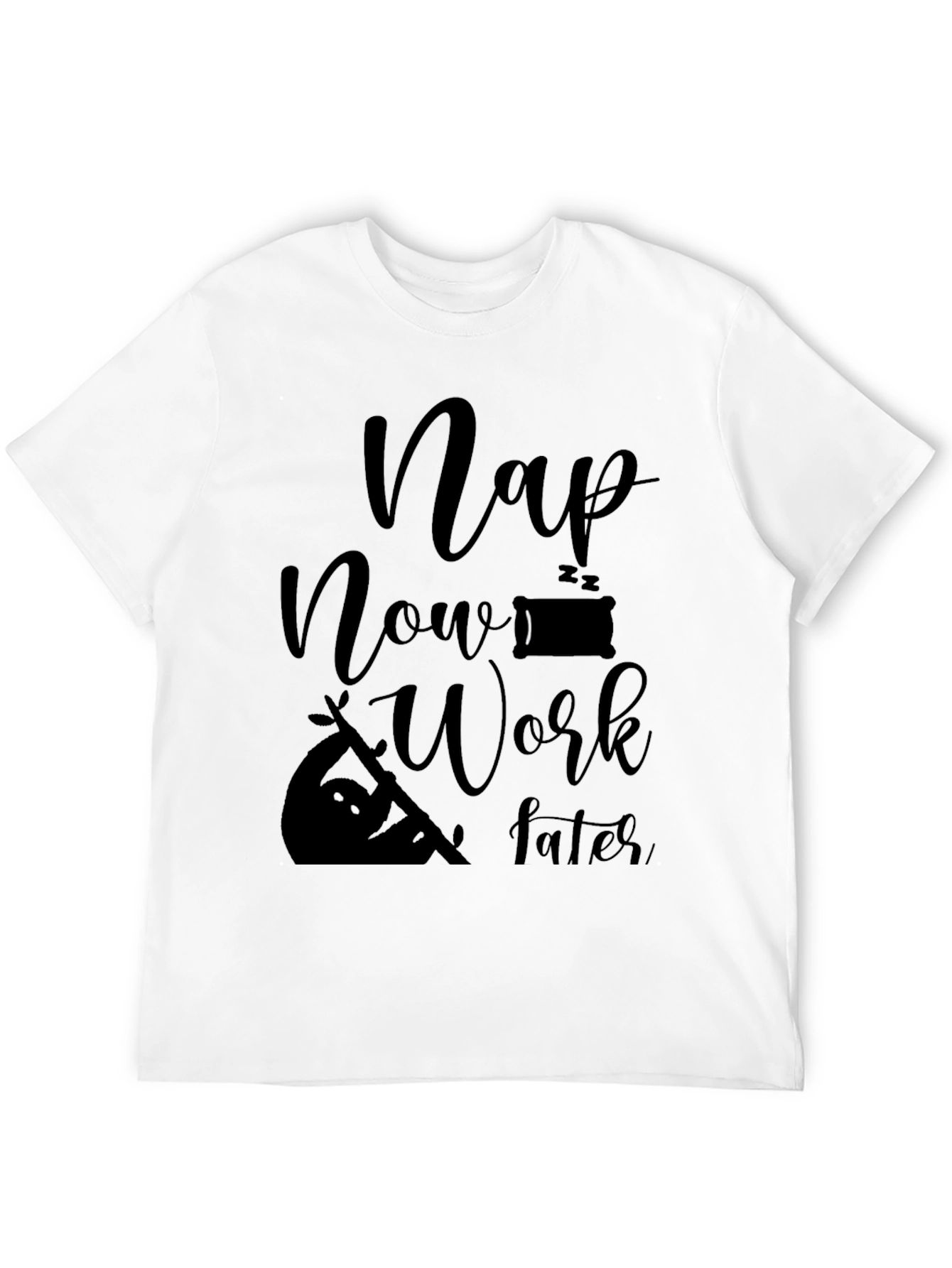 Nap Now Work Later Mens Graphic Tee