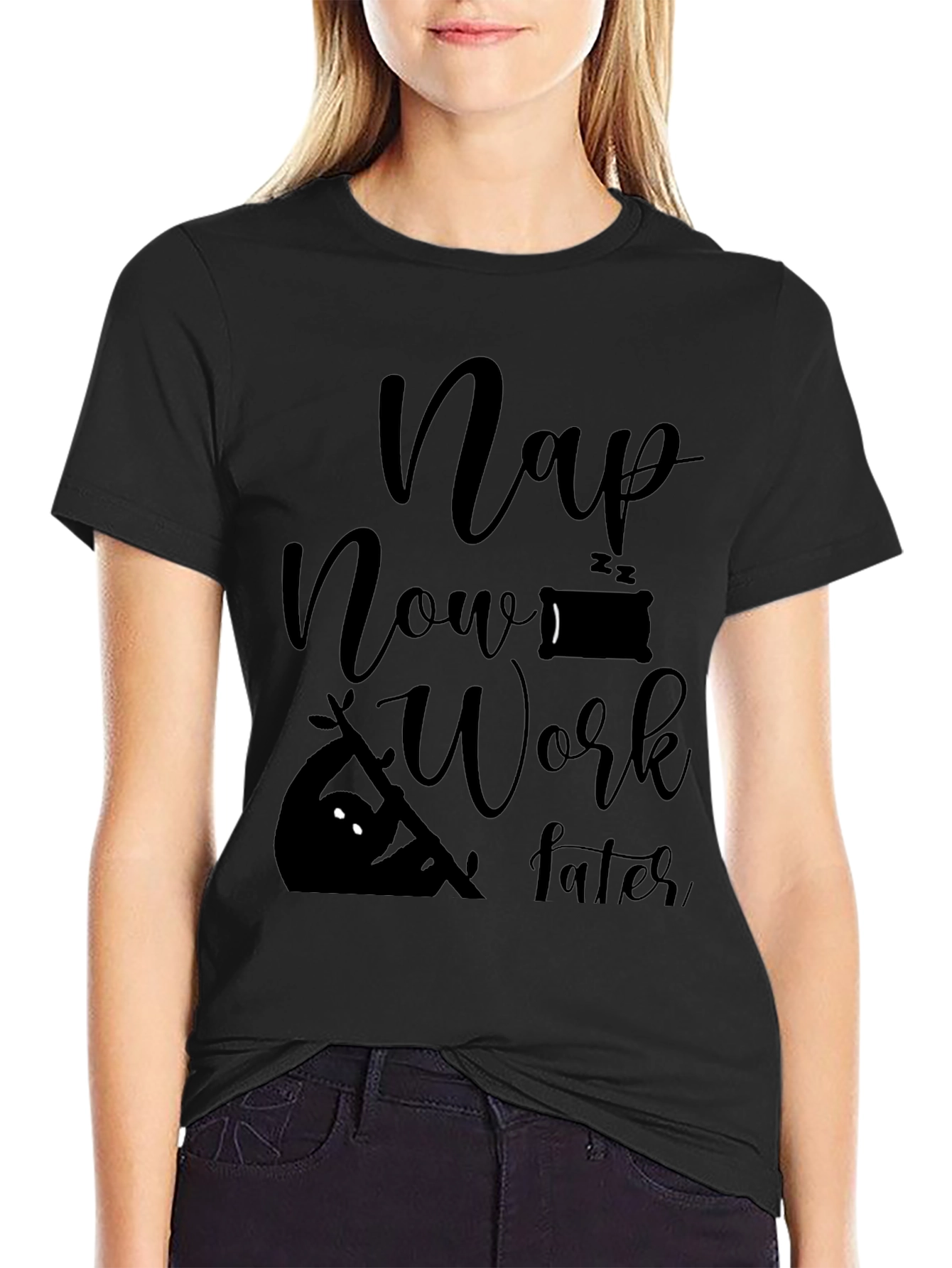 Nap Now Work Later Mens Graphic Tee