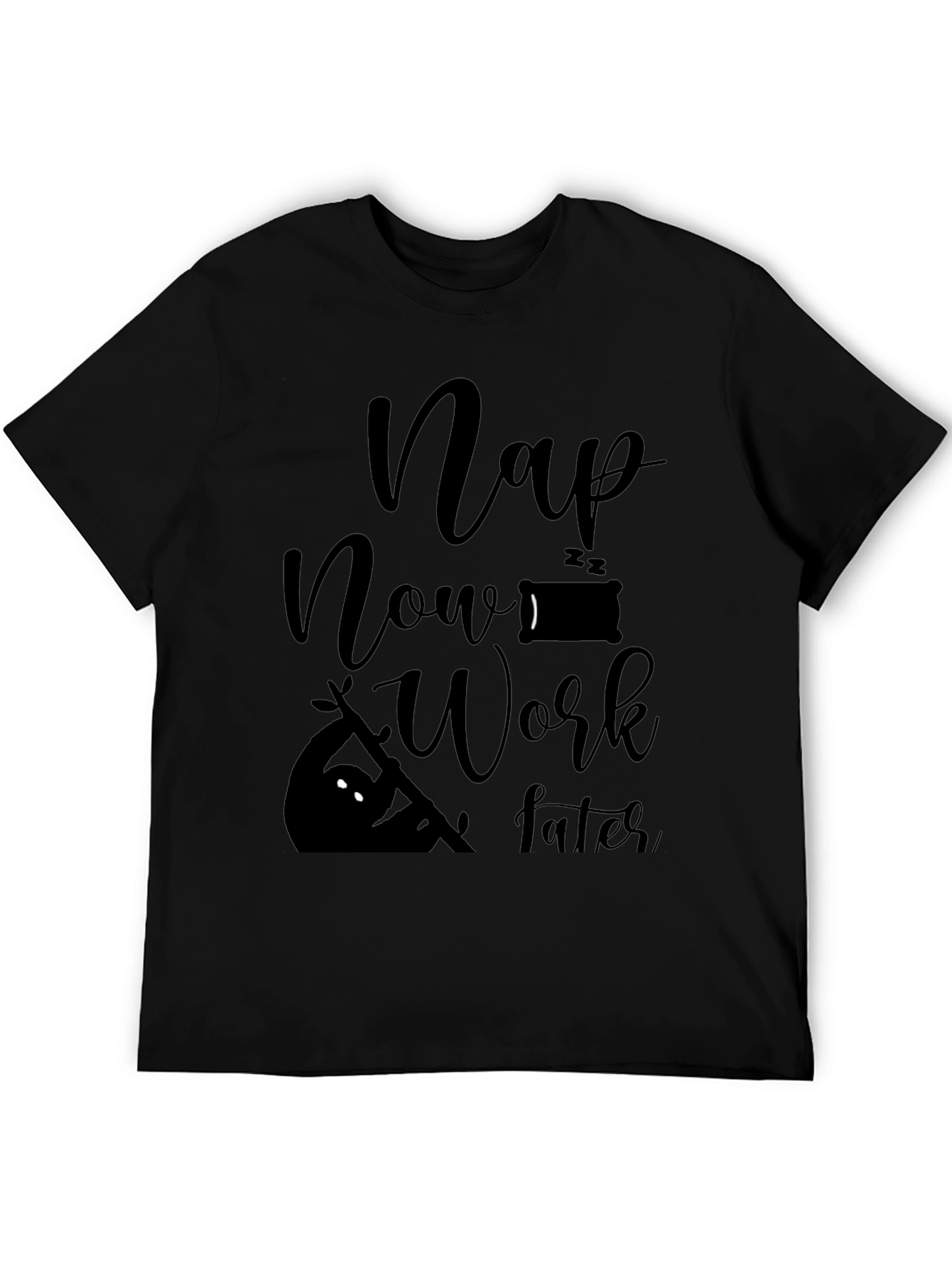 Nap Now Work Later Mens Graphic Tee