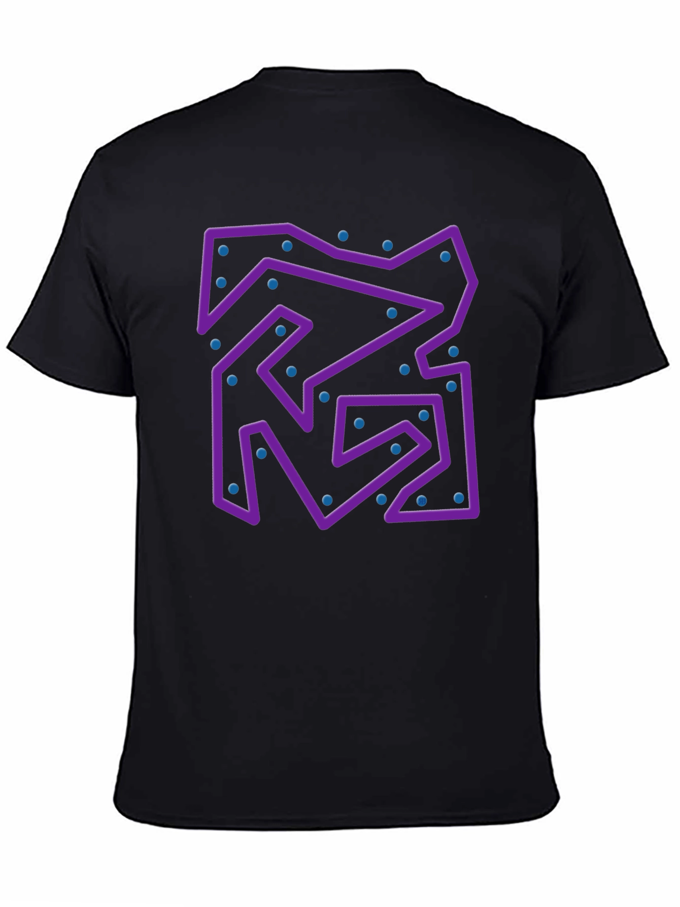 Abstract Purple Maze Black T-Shirt