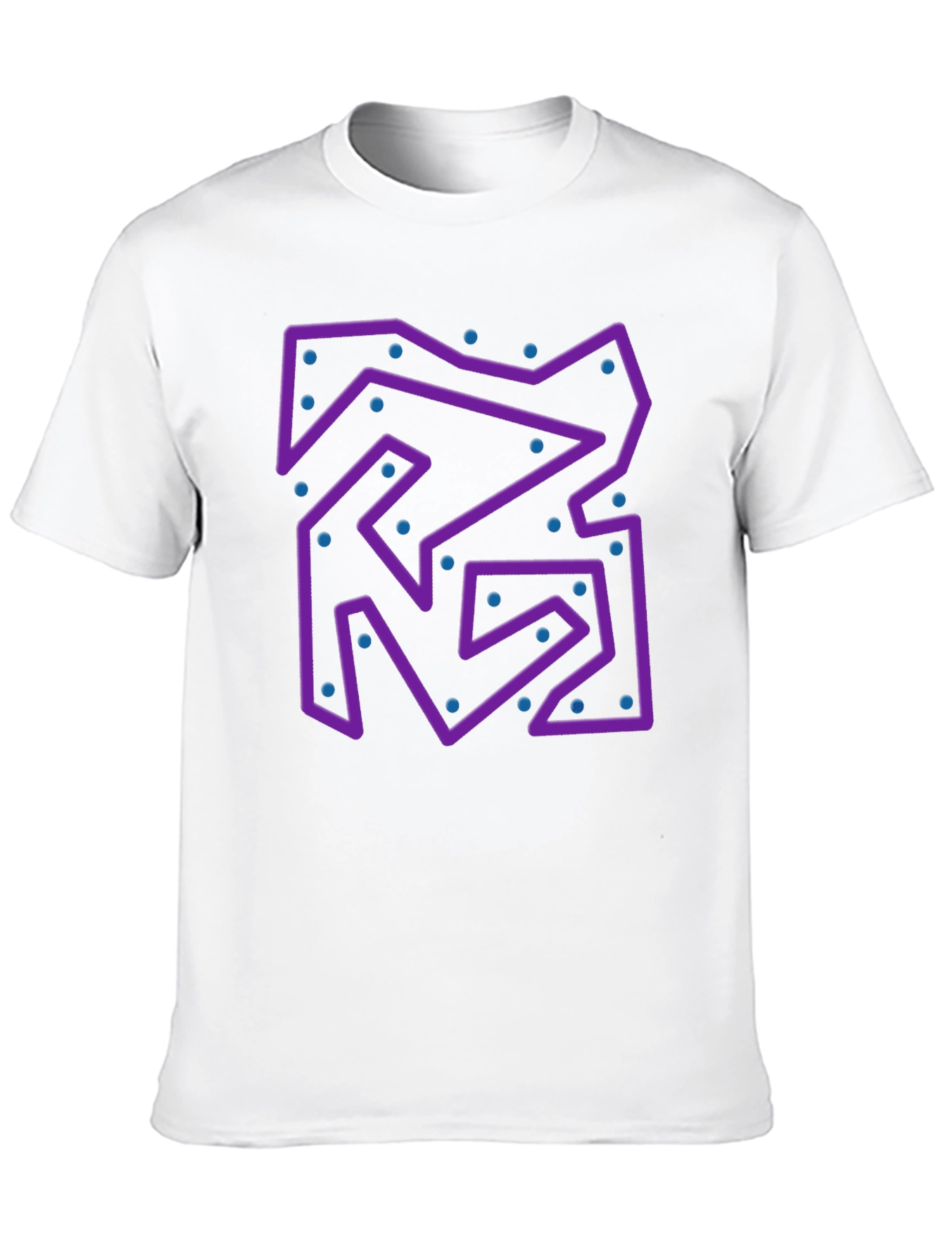 Abstract Purple Maze Black T-Shirt