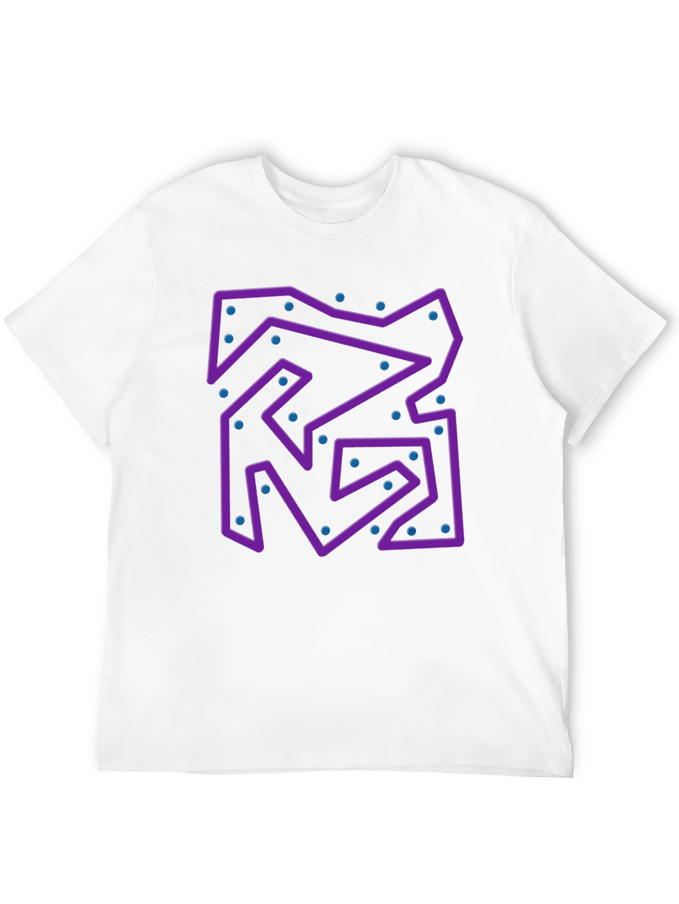 Abstract Purple Maze Black T-Shirt