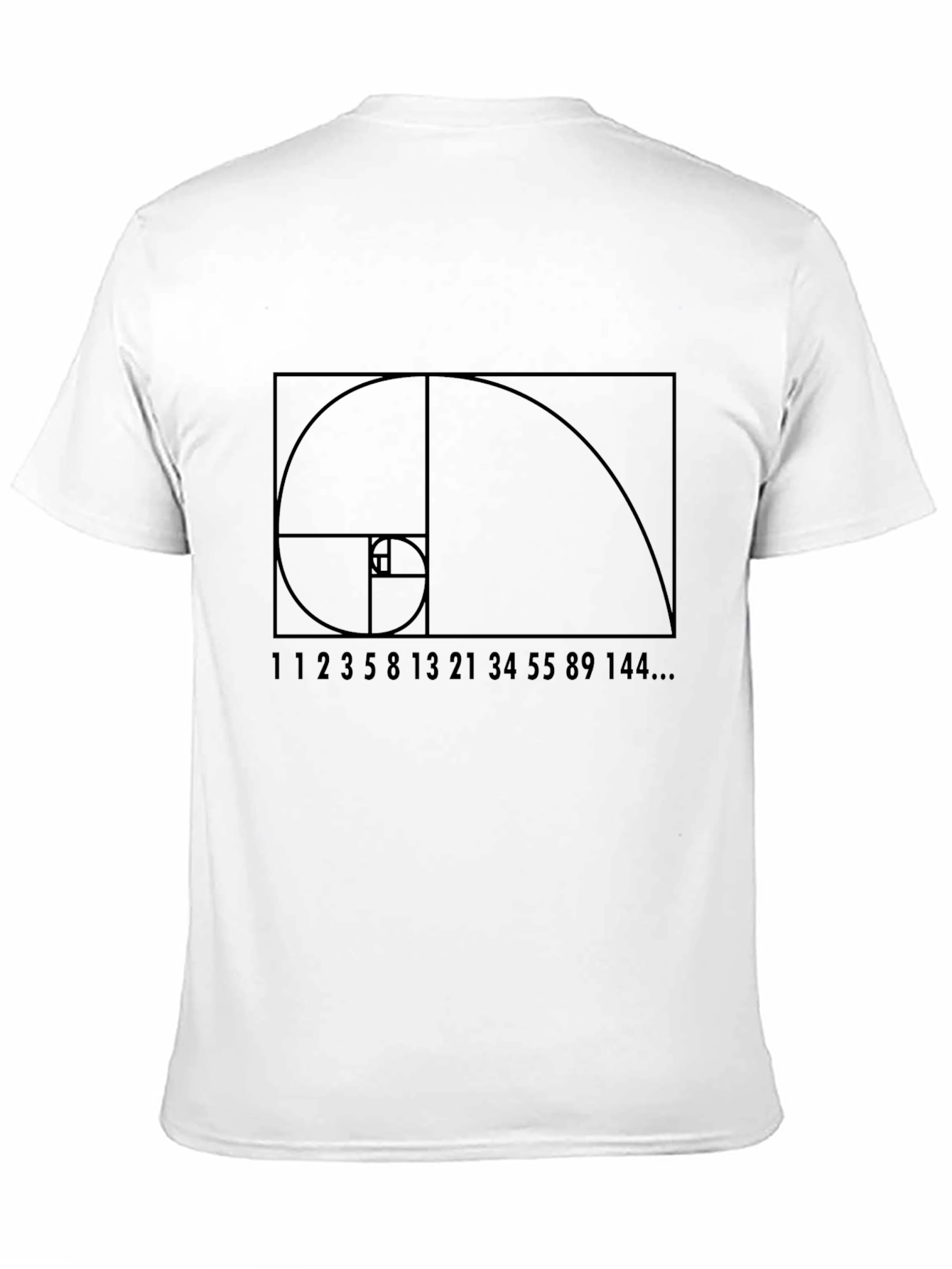 Golden Ratio Sequence Black T-Shirt Fibonacci