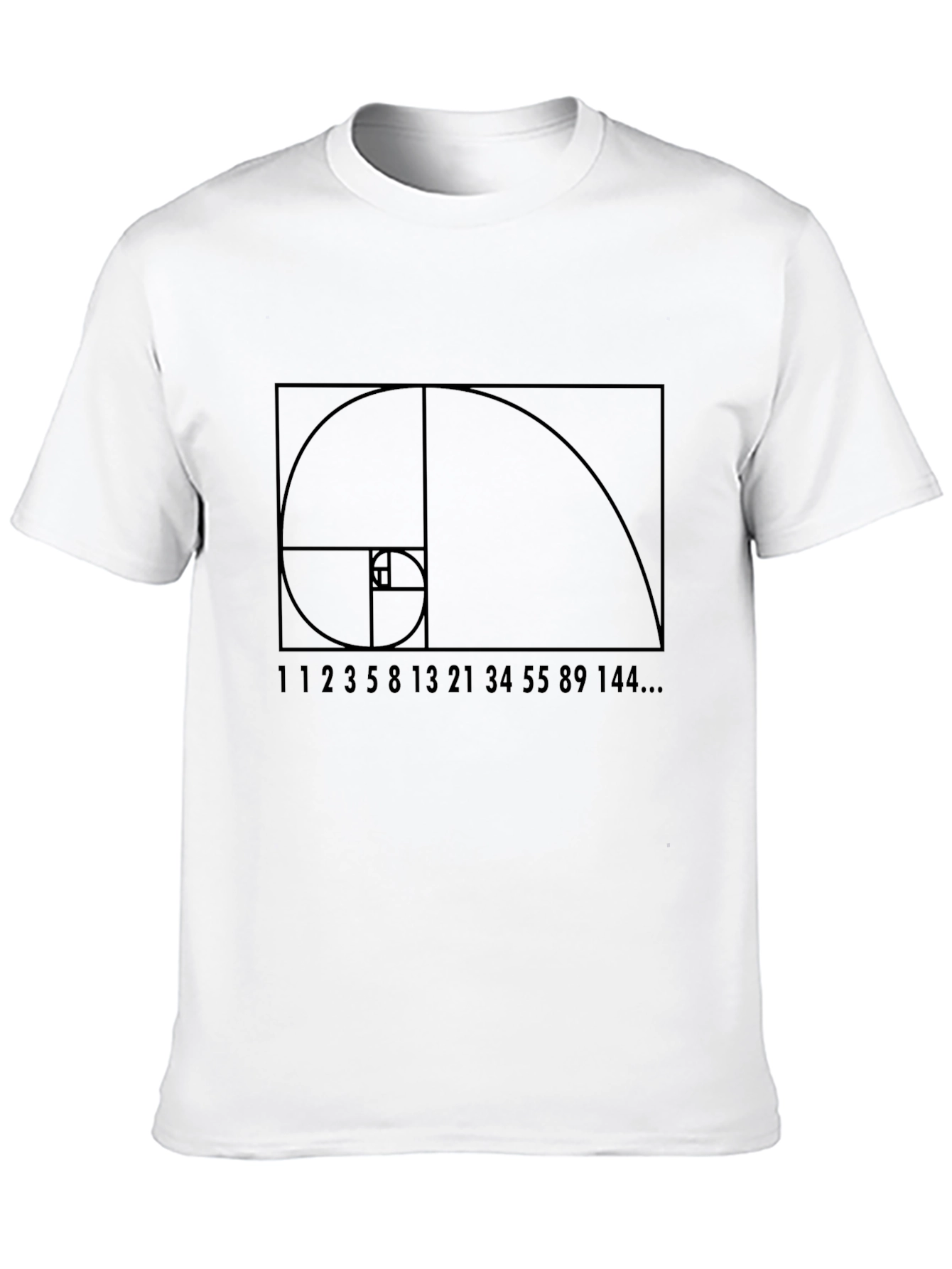 Golden Ratio Sequence Black T-Shirt Fibonacci