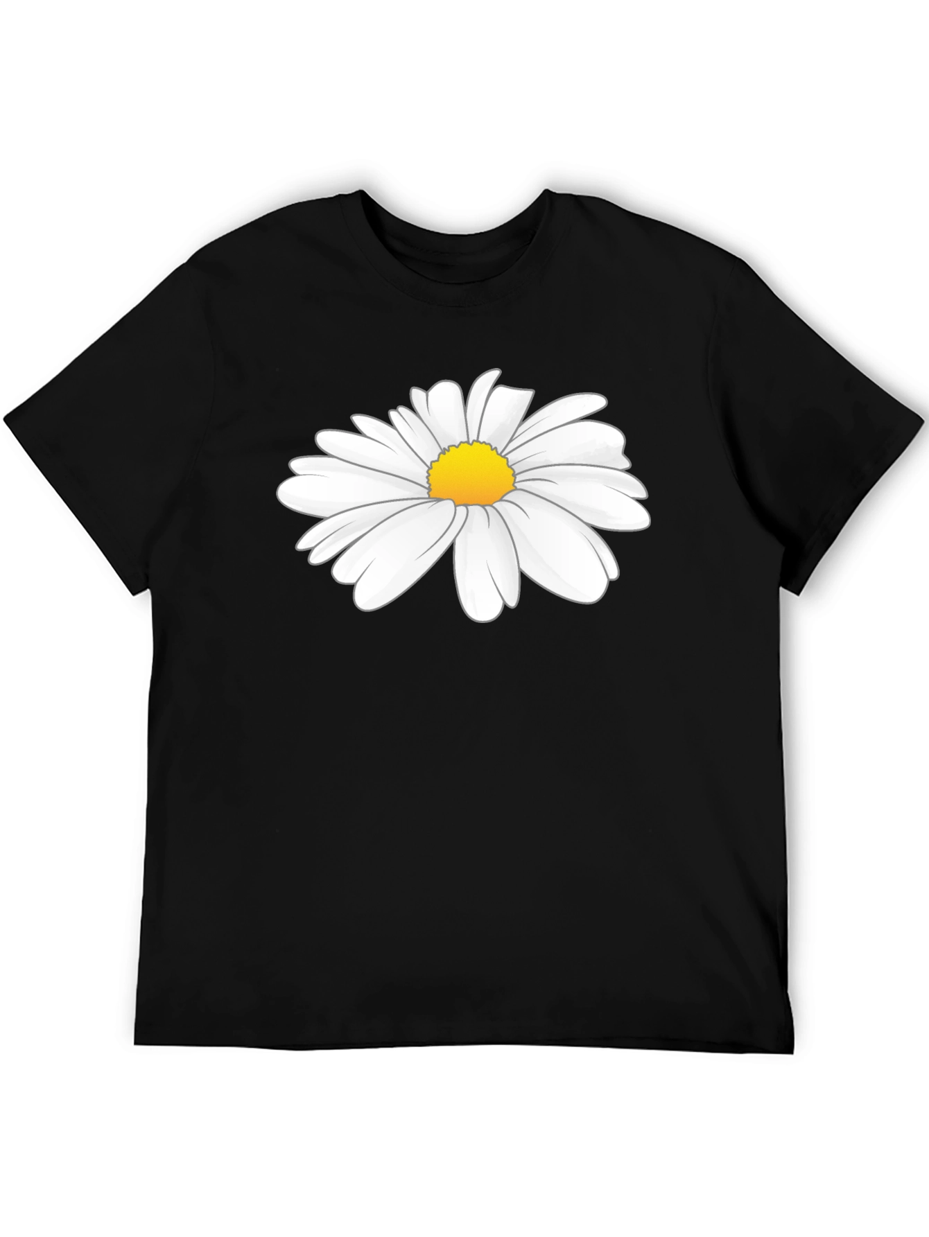 Daisy Graphic Tee - Black Cotton T-Shirt