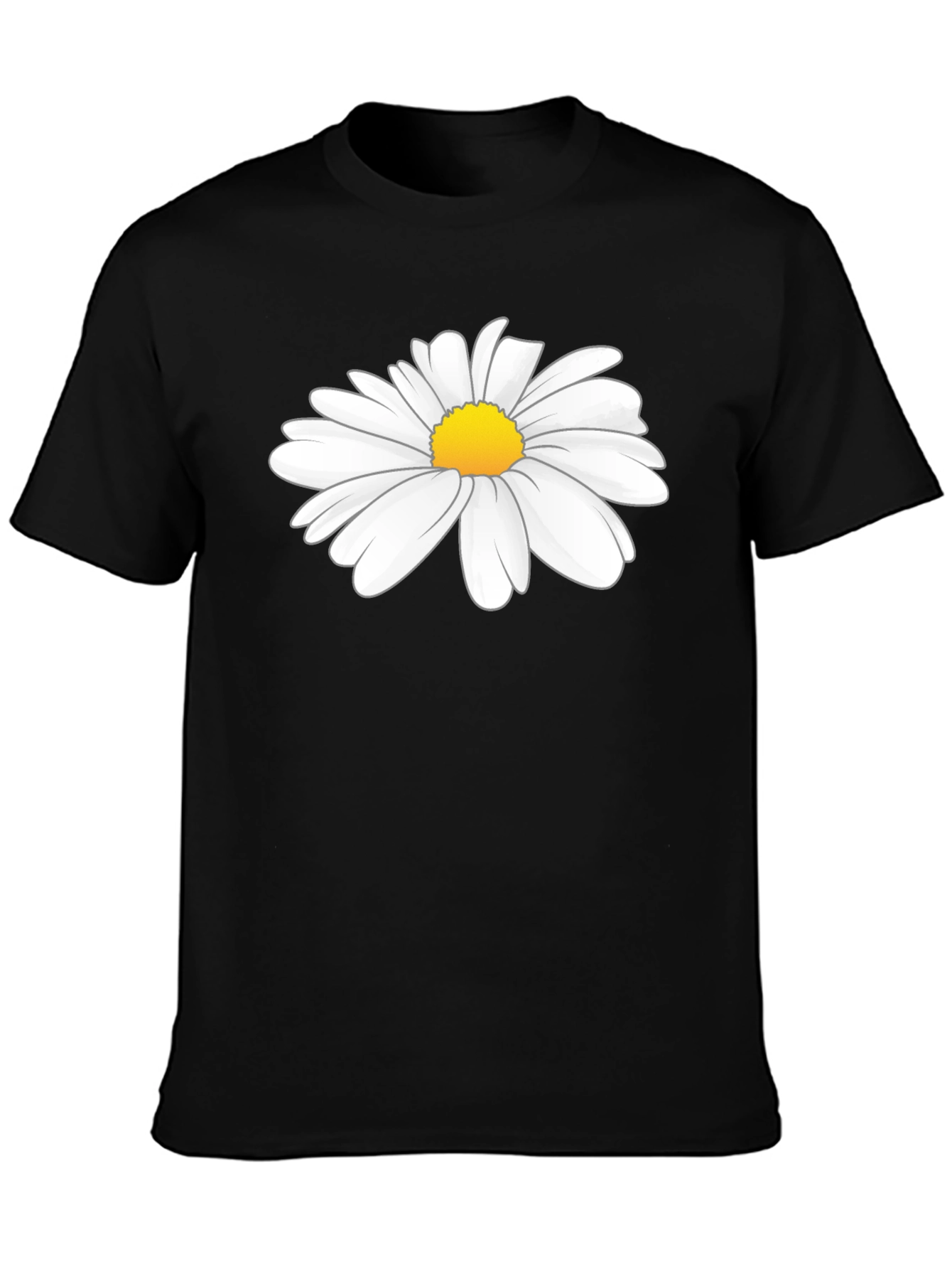 Daisy Graphic Tee - Black Cotton T-Shirt