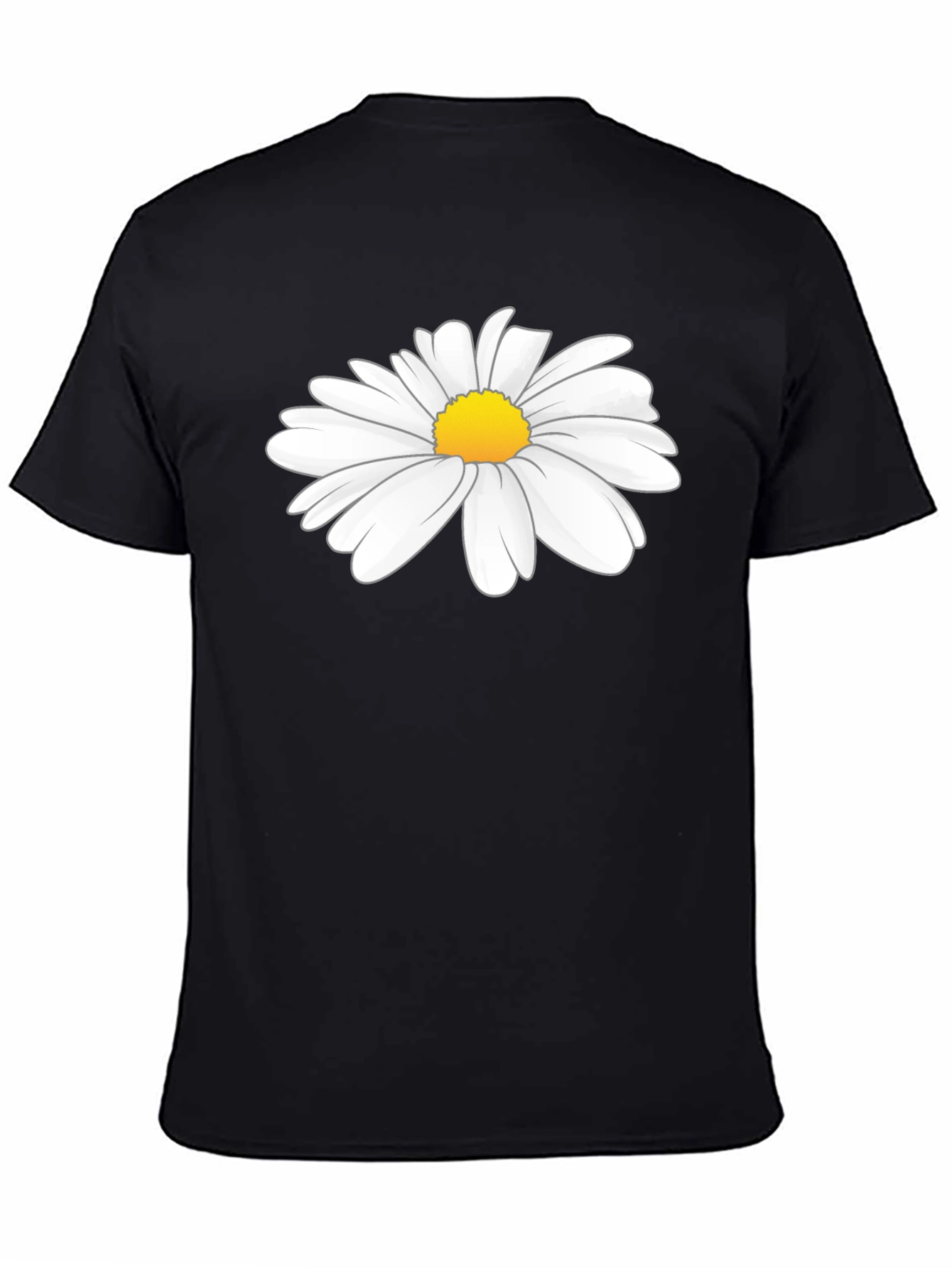 Daisy Graphic Tee - Black Cotton T-Shirt