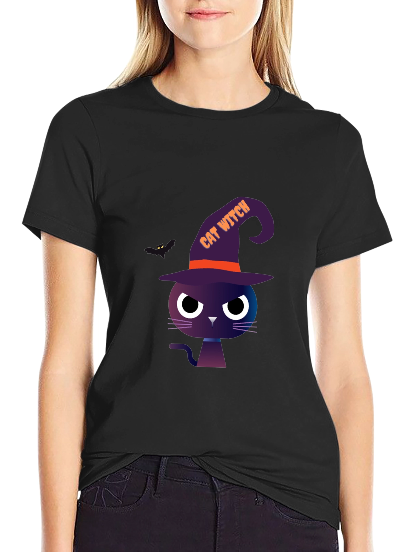 Cat Witch T-Shirt - Halloween Spooky Season