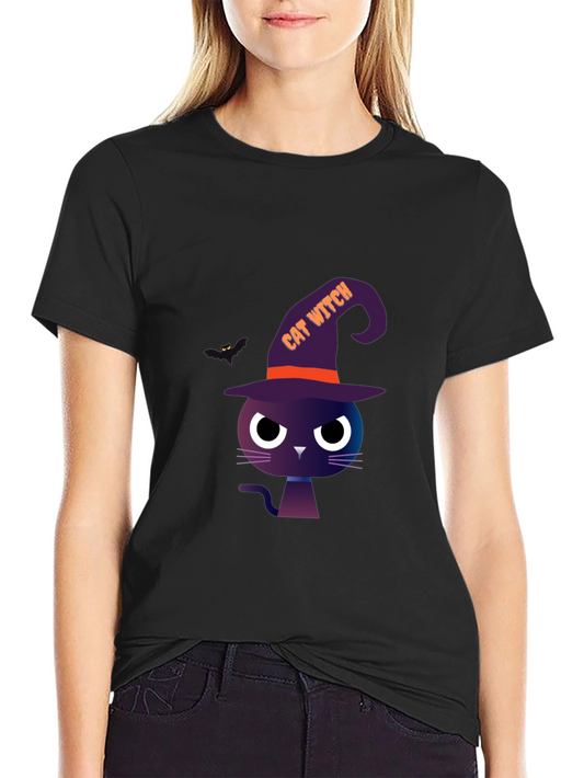 Cat Witch T-Shirt - Halloween Spooky Season