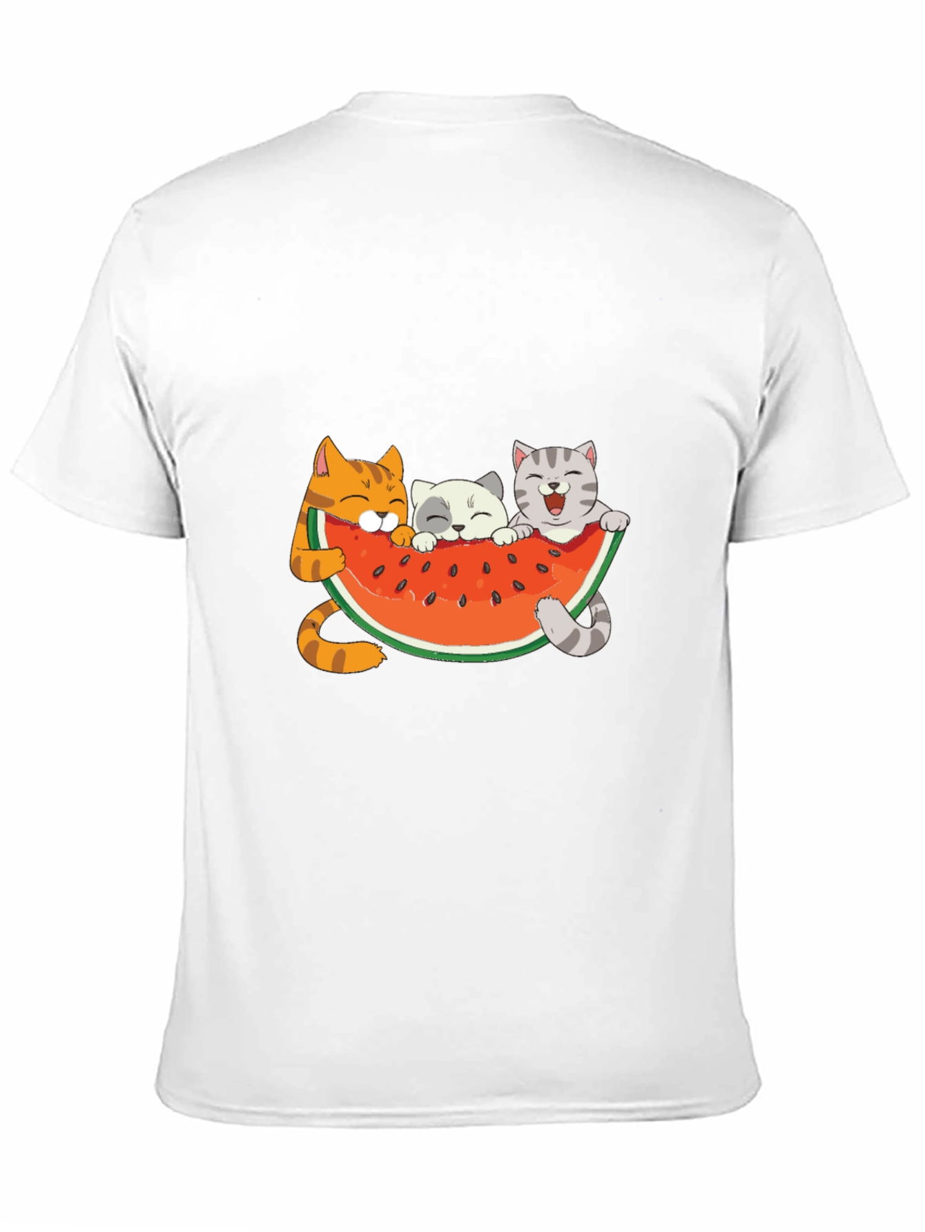 Cute Cats & Watermelon Graphic T-Shirt