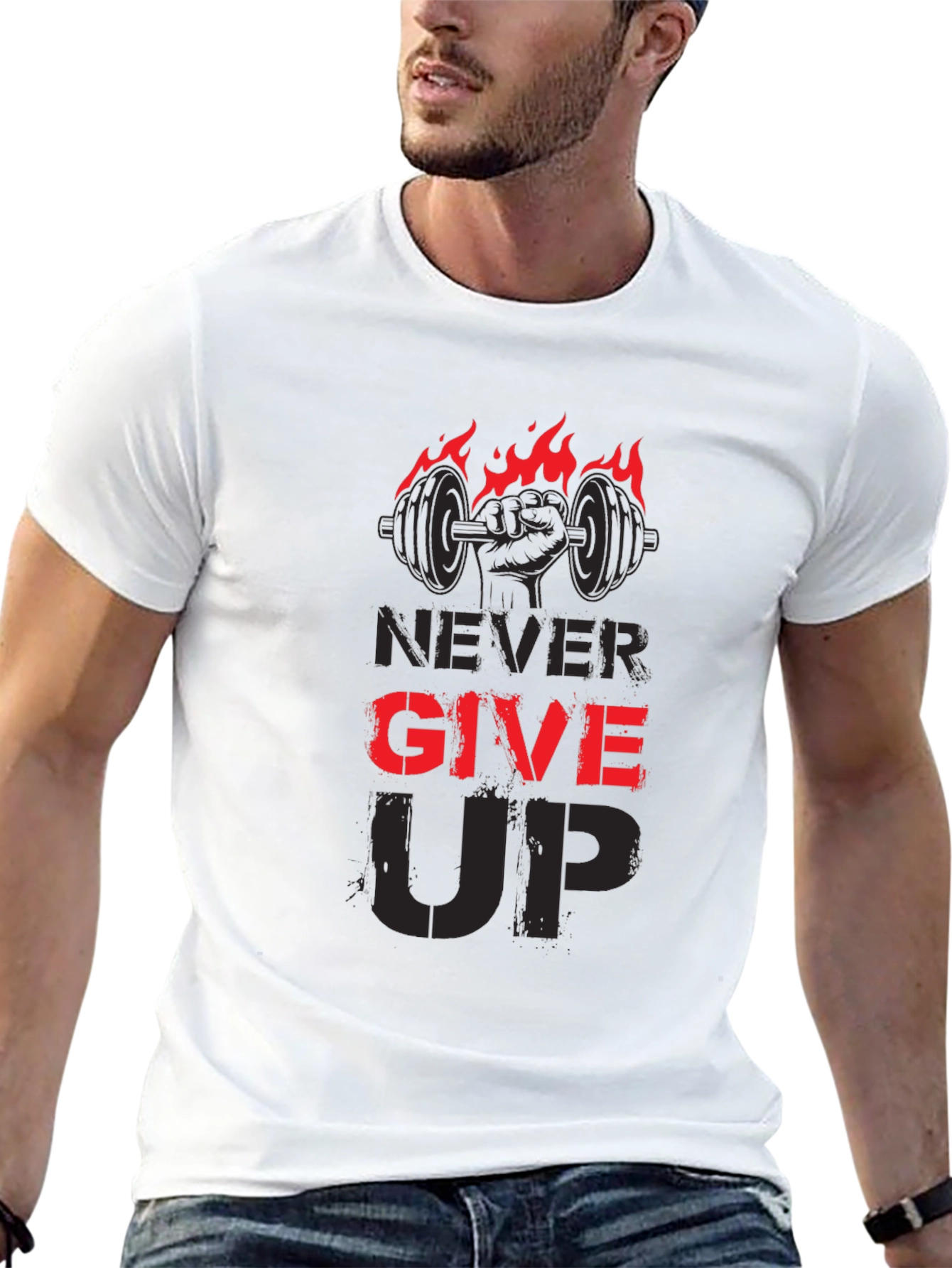 Never Give Up Gym T-Shirt