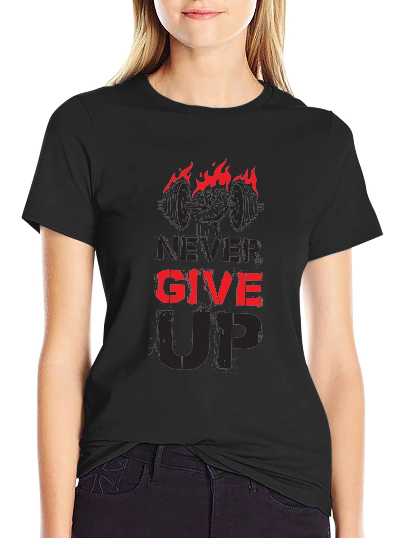 Never Give Up Gym T-Shirt