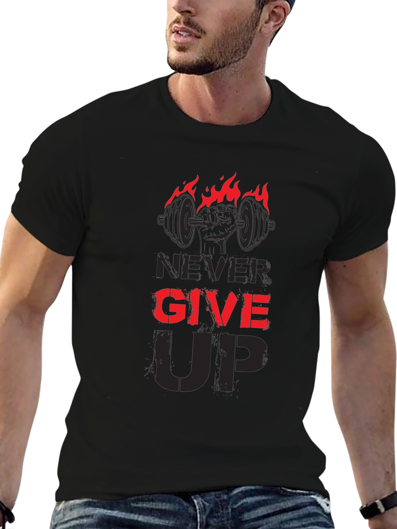 Never Give Up Gym T-Shirt