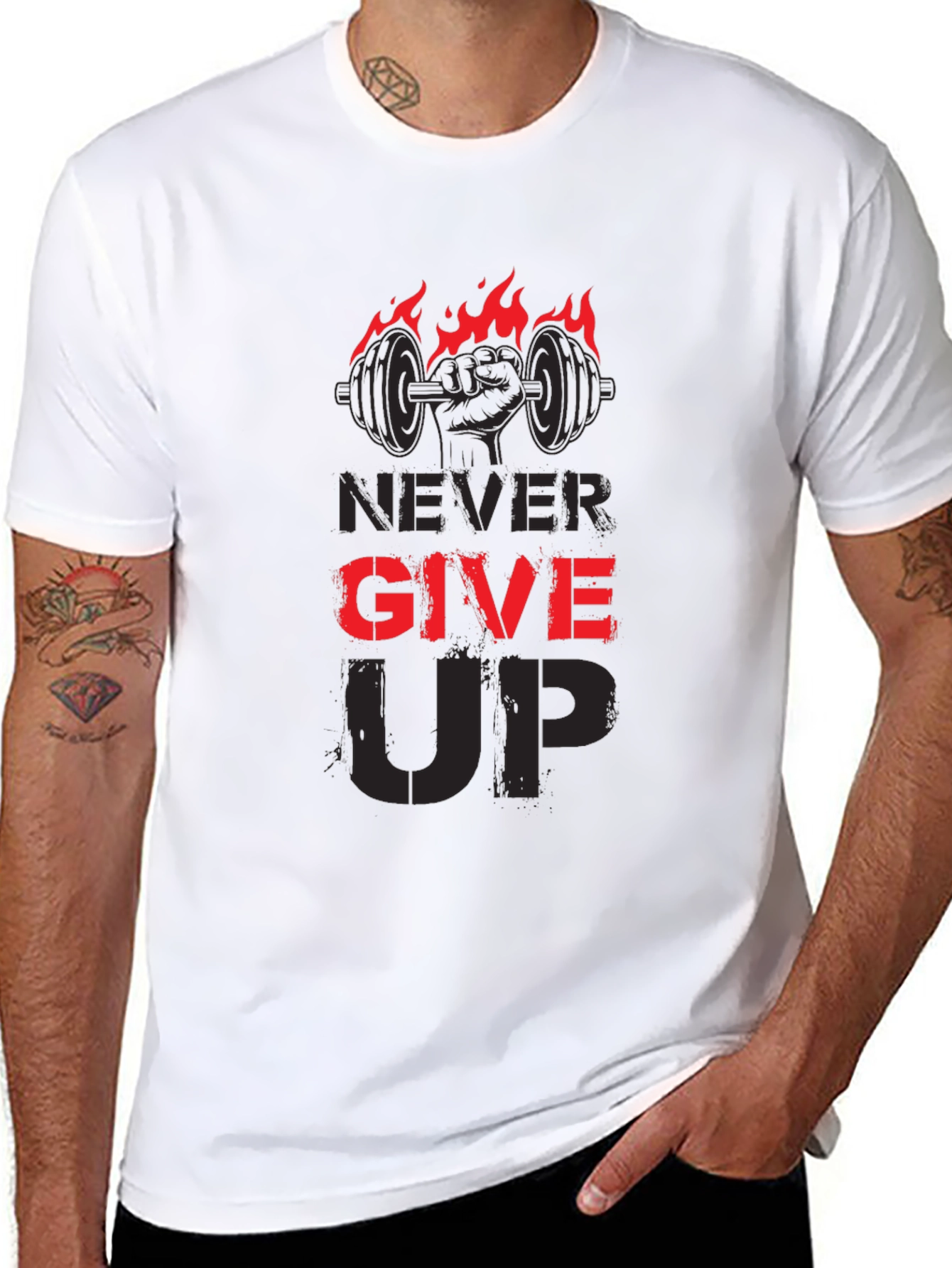 Never Give Up Gym T-Shirt