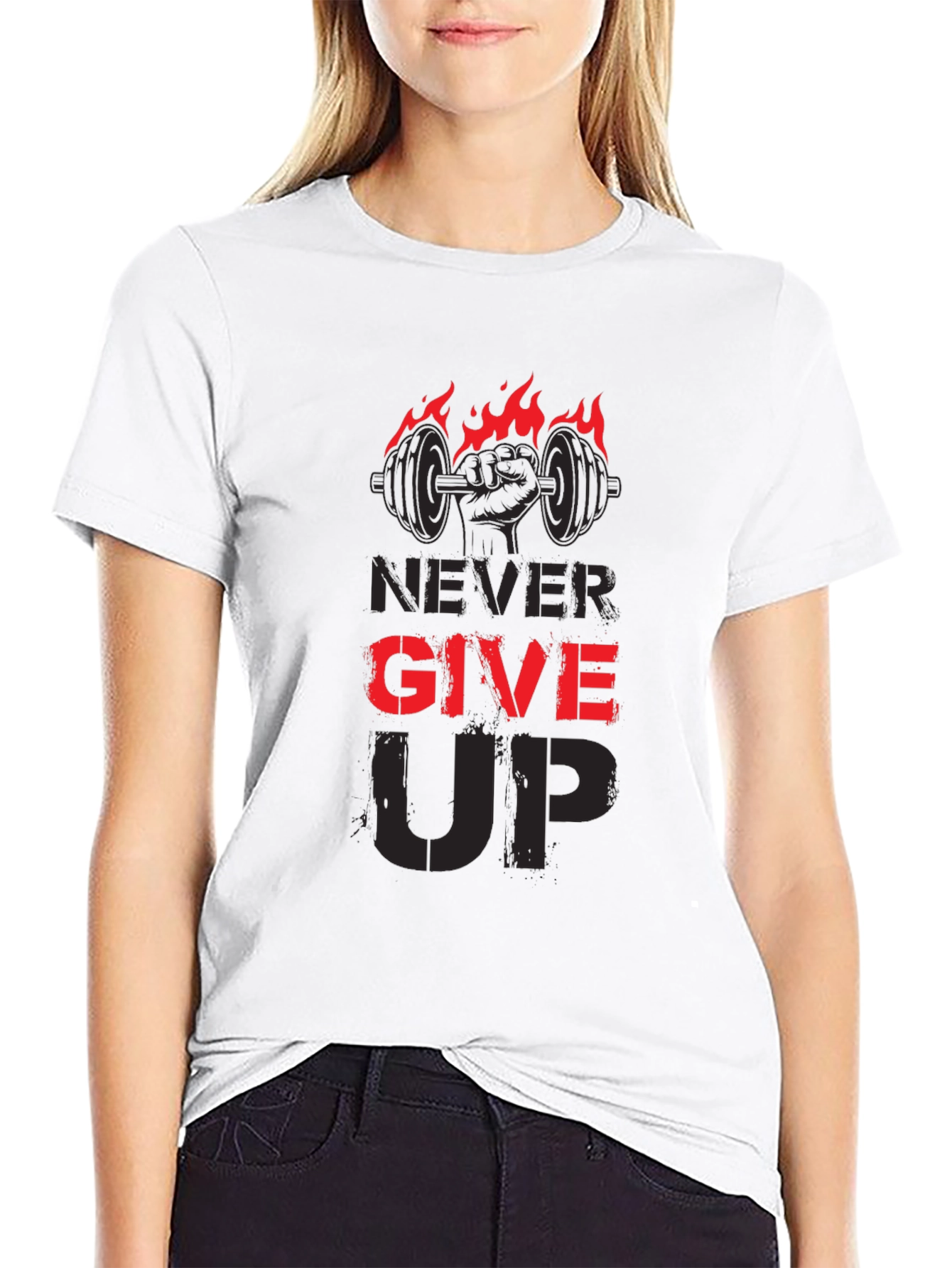 Never Give Up Gym T-Shirt