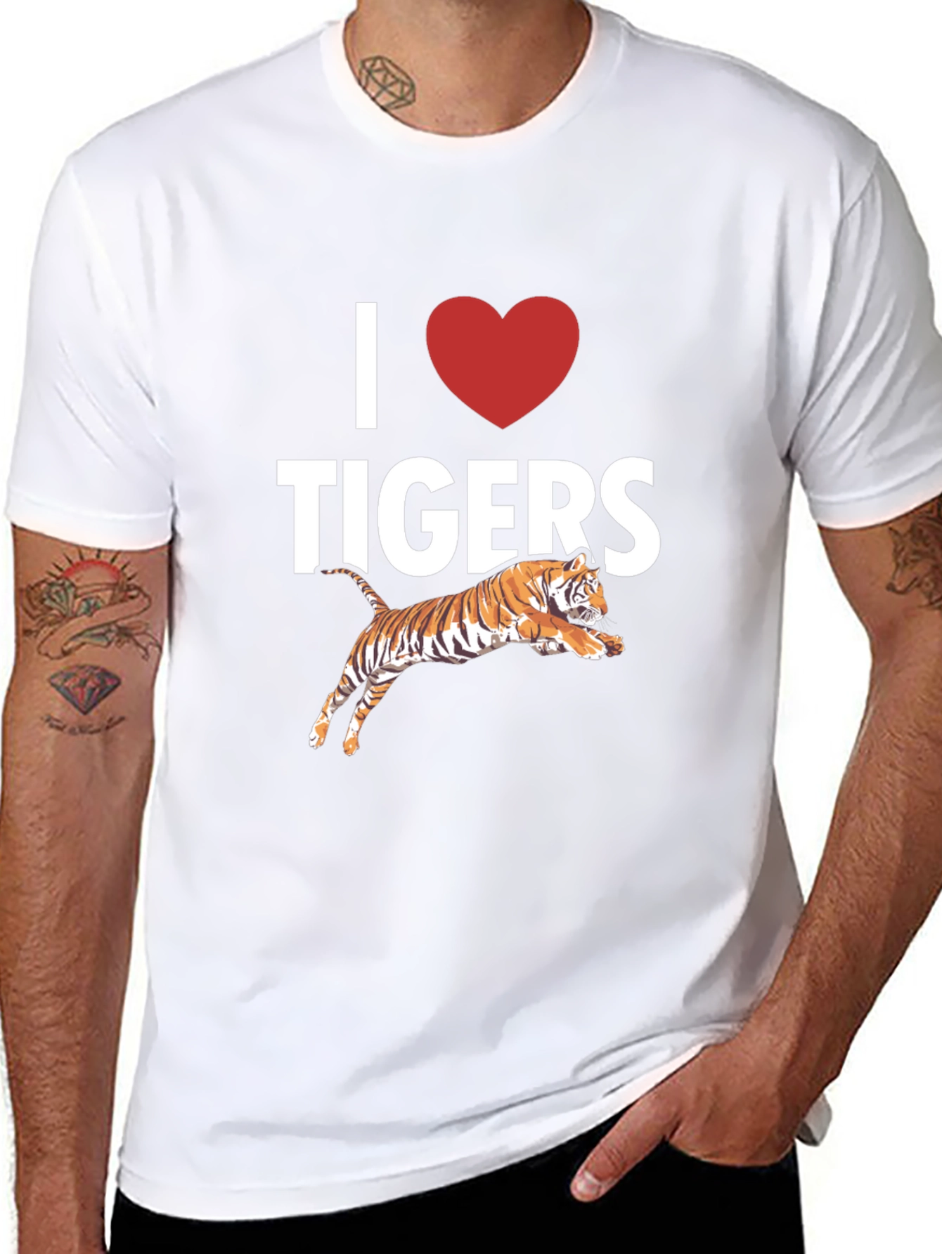 I Love Tigers Graphic T-Shirt