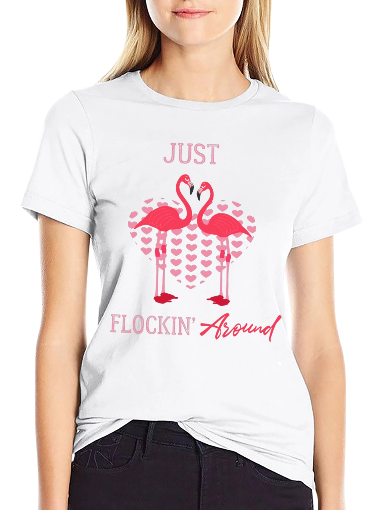 Just Flockin Around Flamingo Graphic T-Shirt
