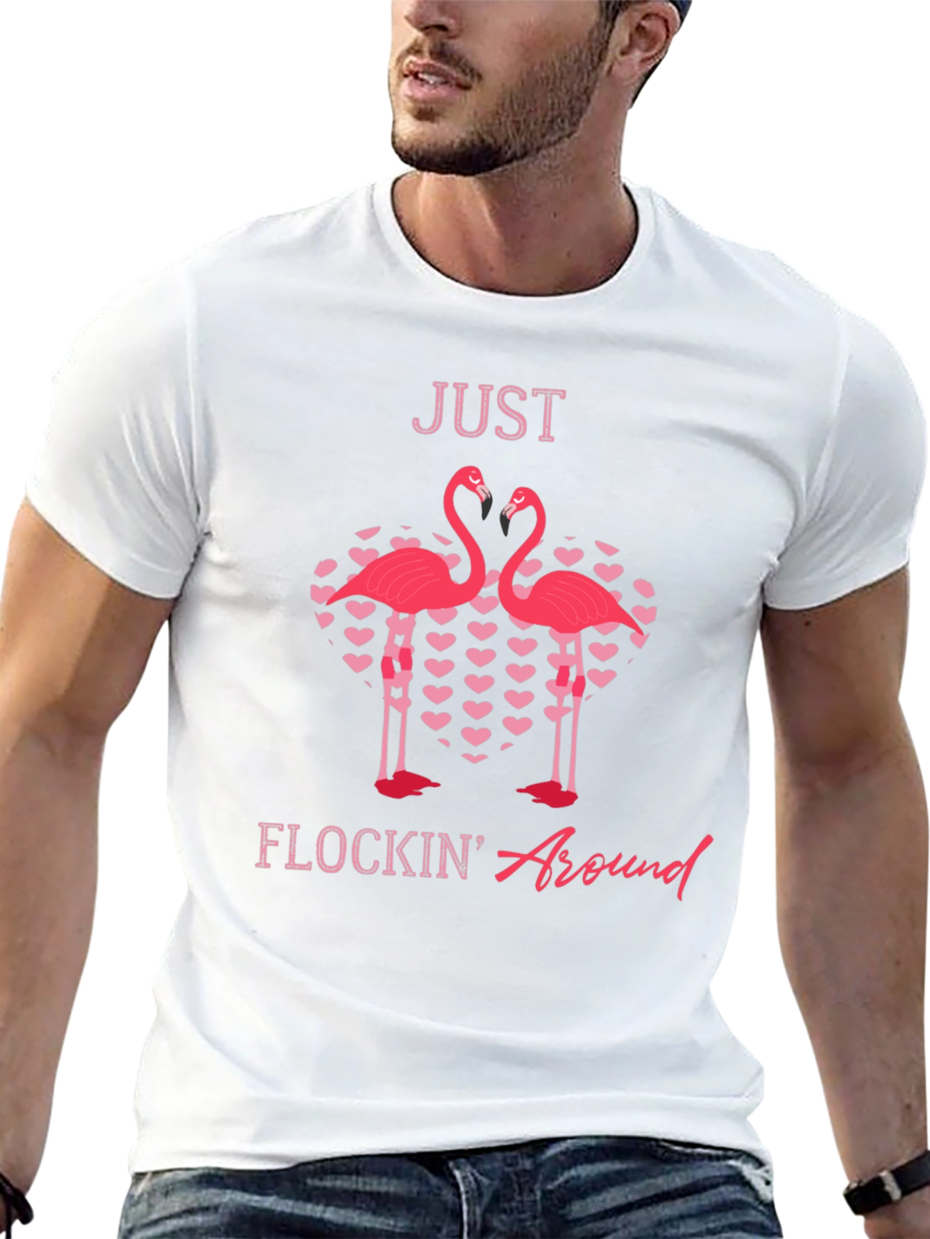 Just Flockin Around Flamingo Graphic T-Shirt