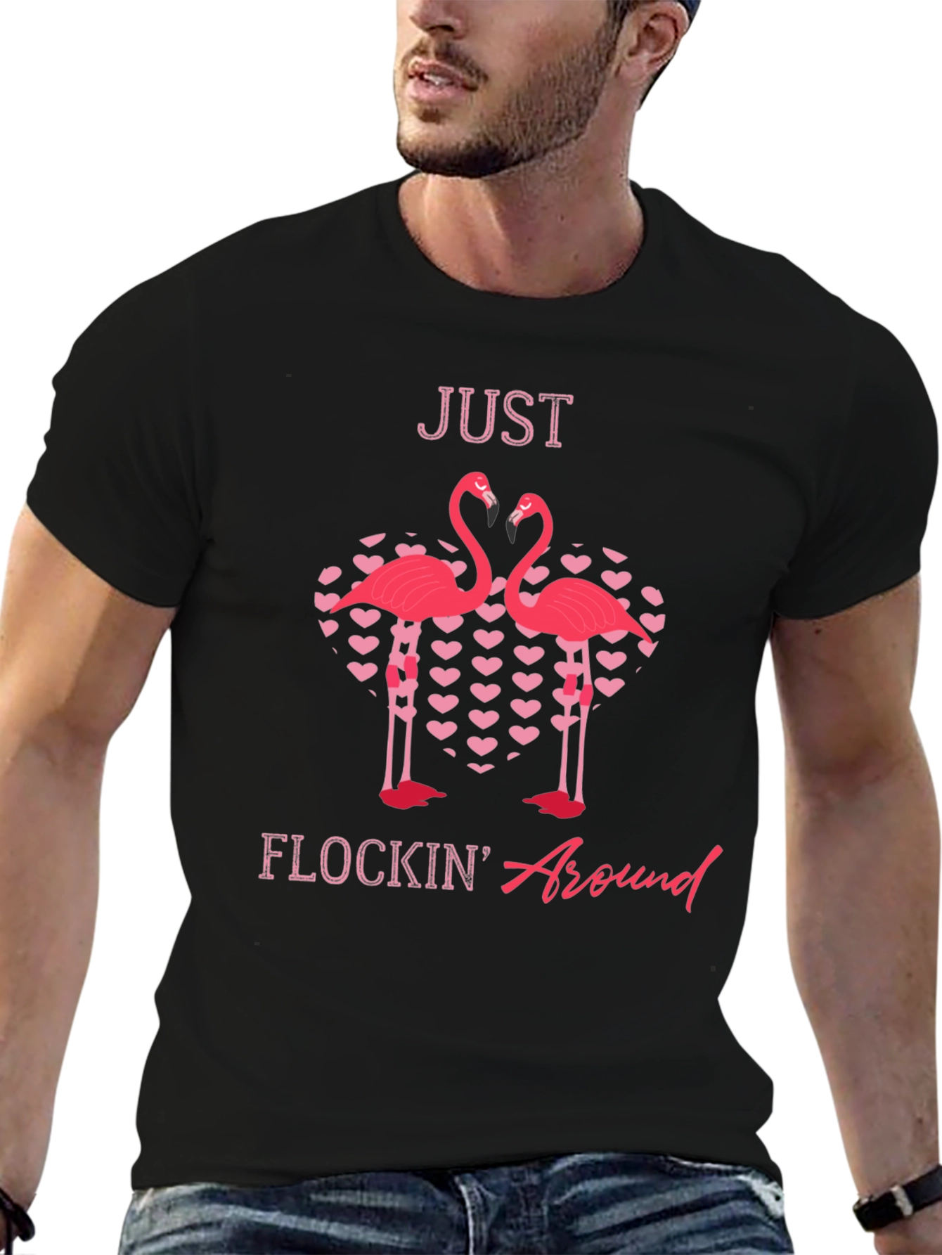Just Flockin Around Flamingo Graphic T-Shirt