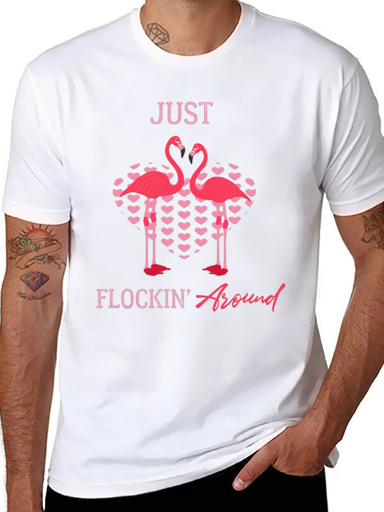 Just Flockin Around Flamingo Graphic T-Shirt