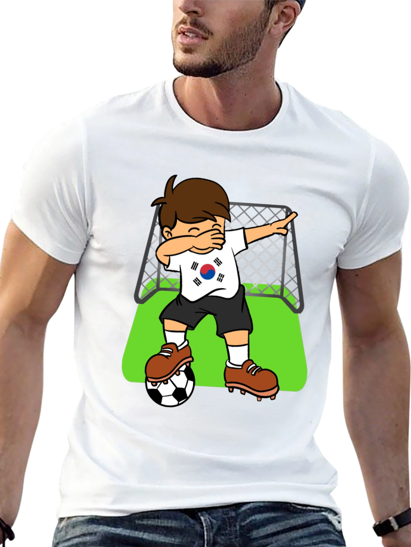South Korea Dabbing Soccer Player T-Shirt