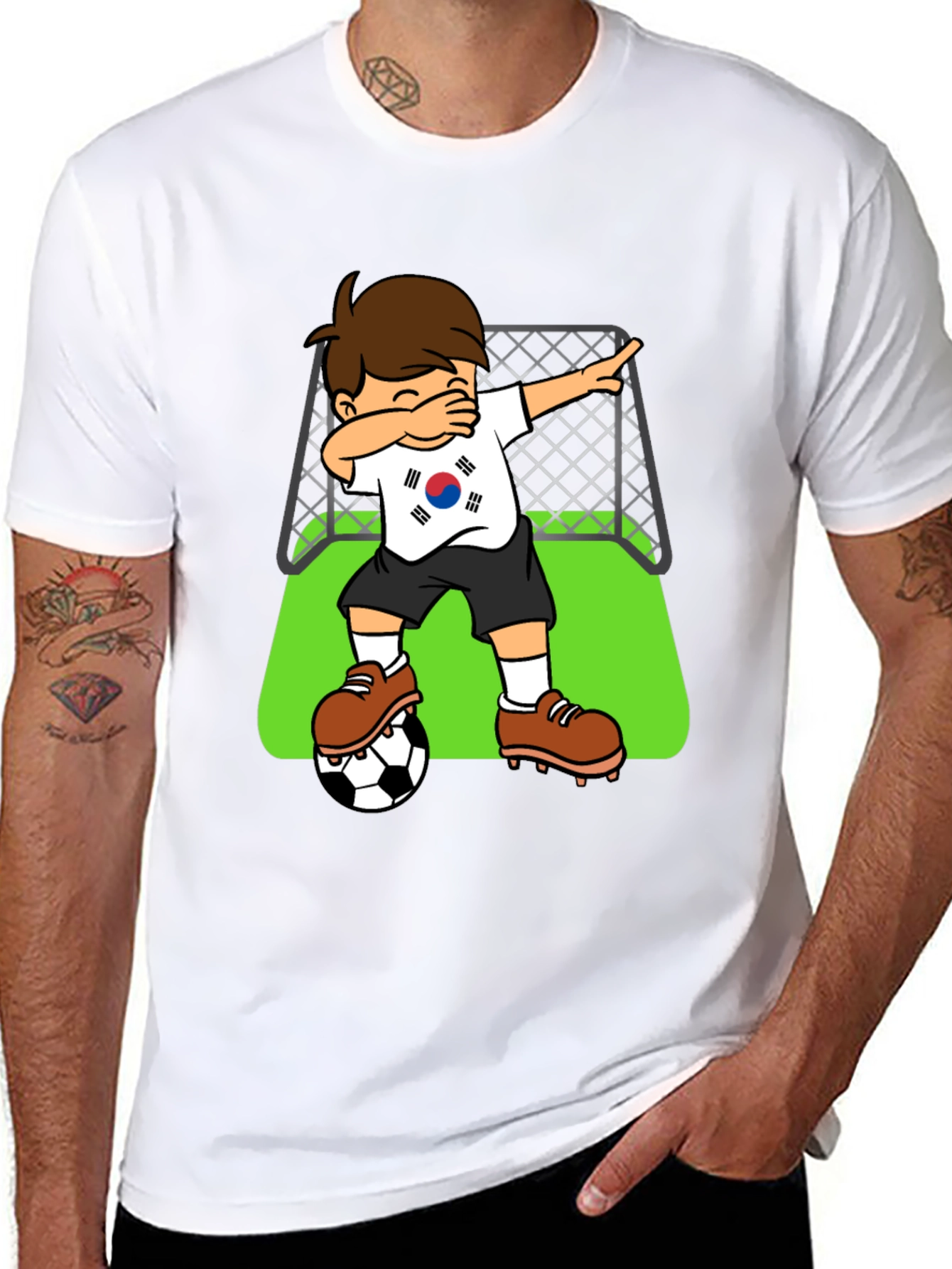 South Korea Dabbing Soccer Player T-Shirt