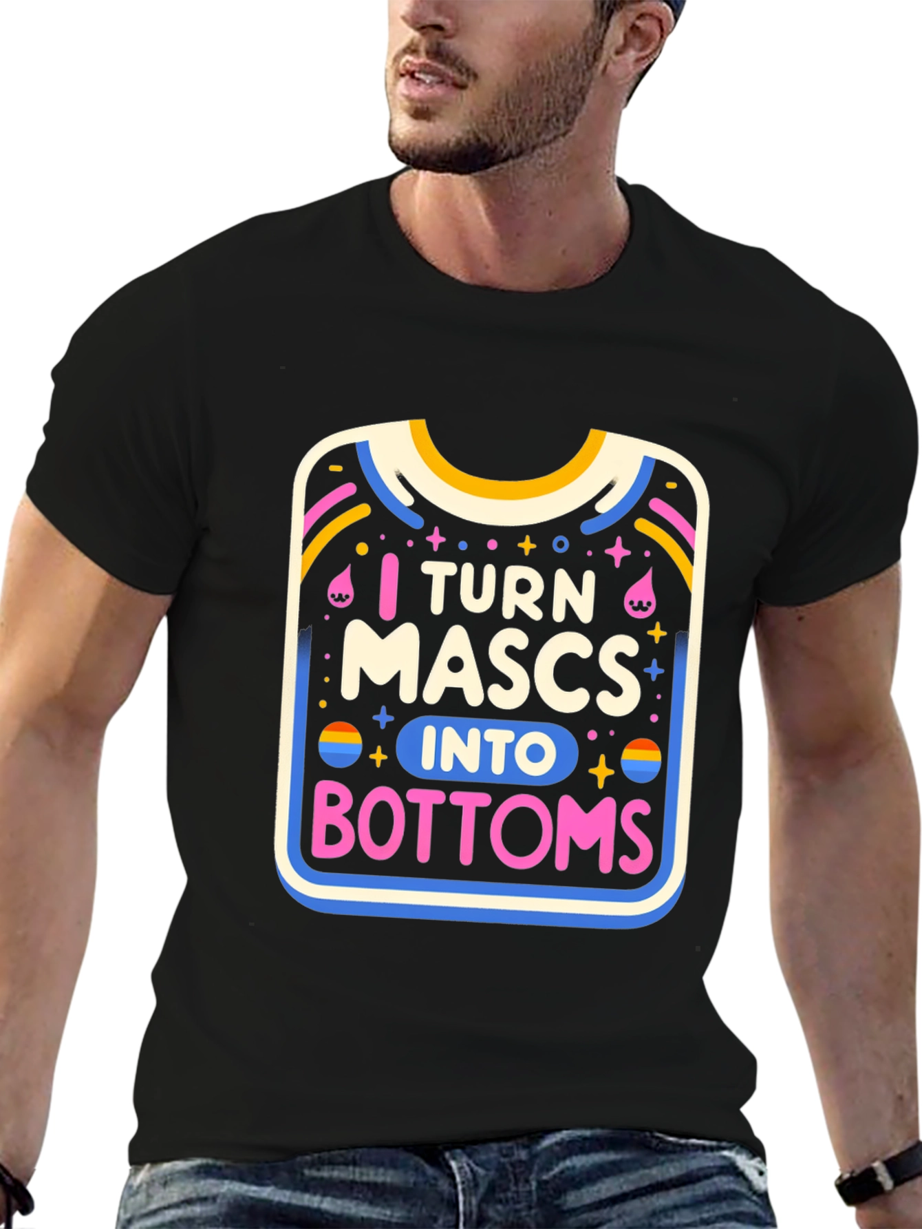 I Turn Mascs Into Bottoms Graphic Tee - Black