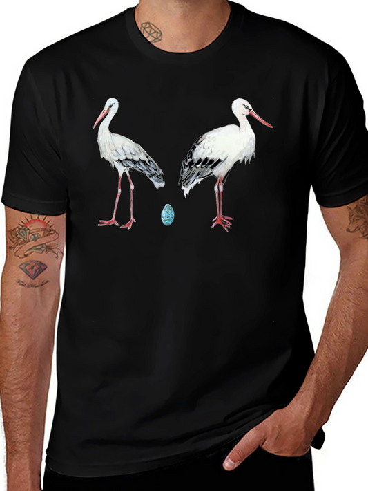 Stork & Egg Graphic Tee - Stylish Black T-Shirt