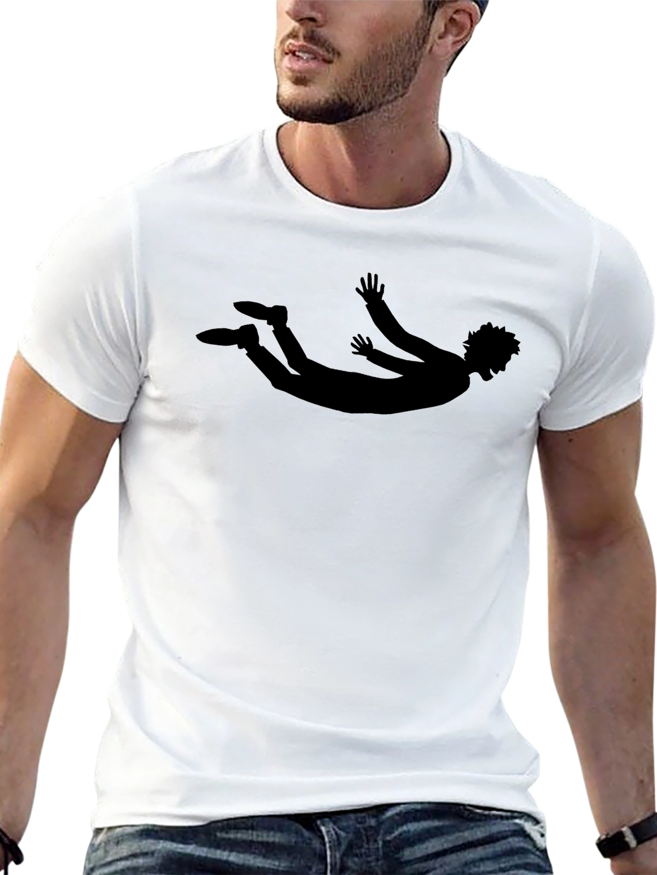 Silhouette Falling T-Shirt - Mens Black Graphic Tee