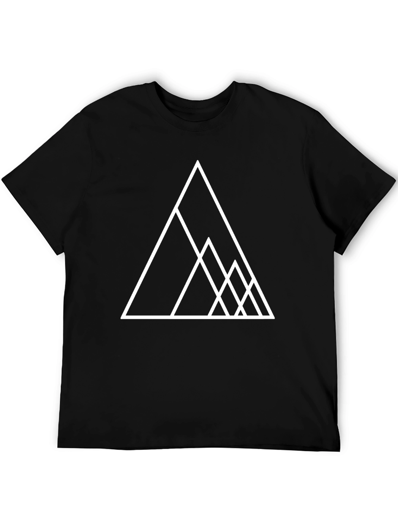 Geometric Triangle Graphic Tee - Stylish Black T-Shirt