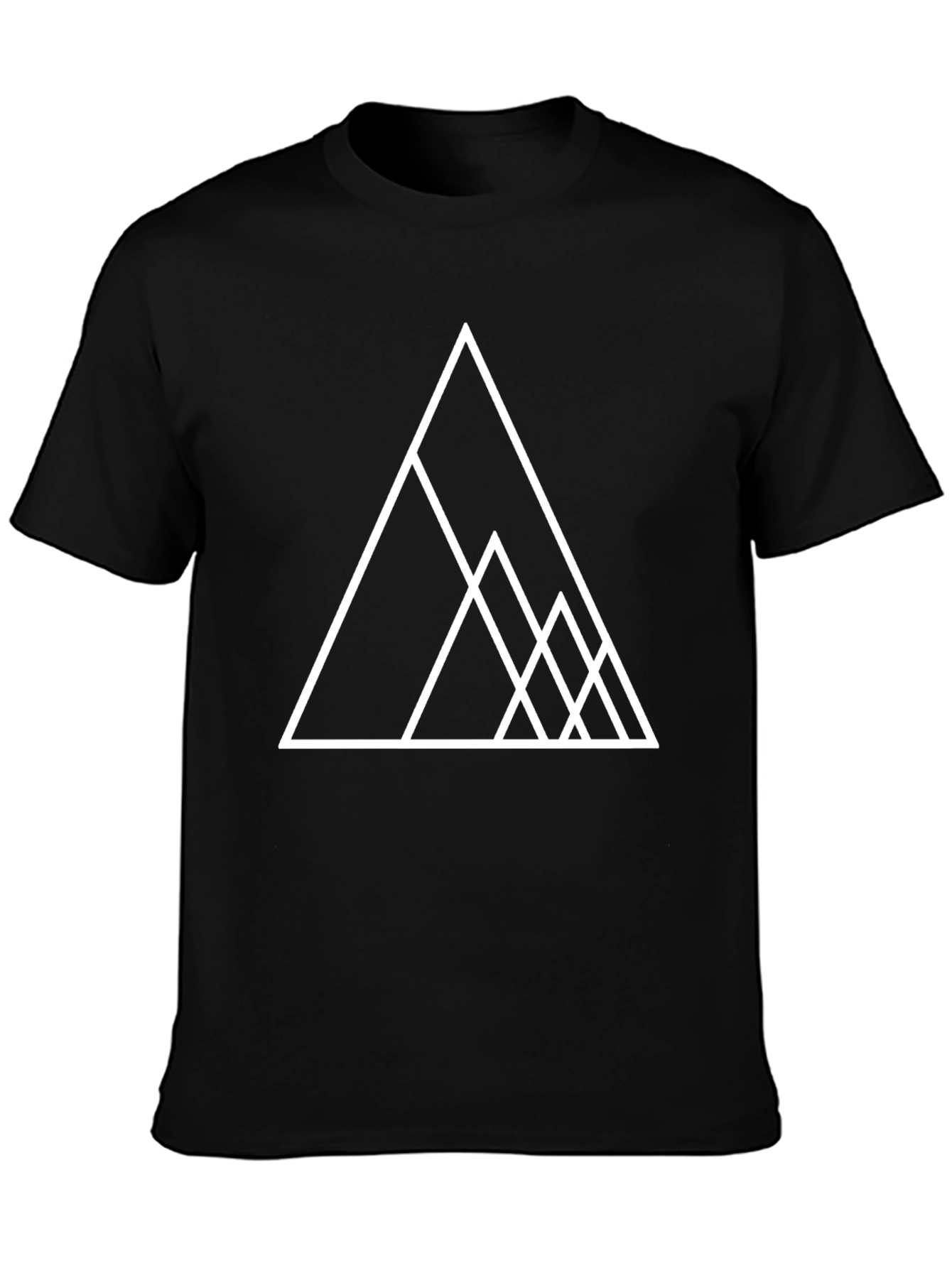 Geometric Triangle Graphic Tee - Stylish Black T-Shirt