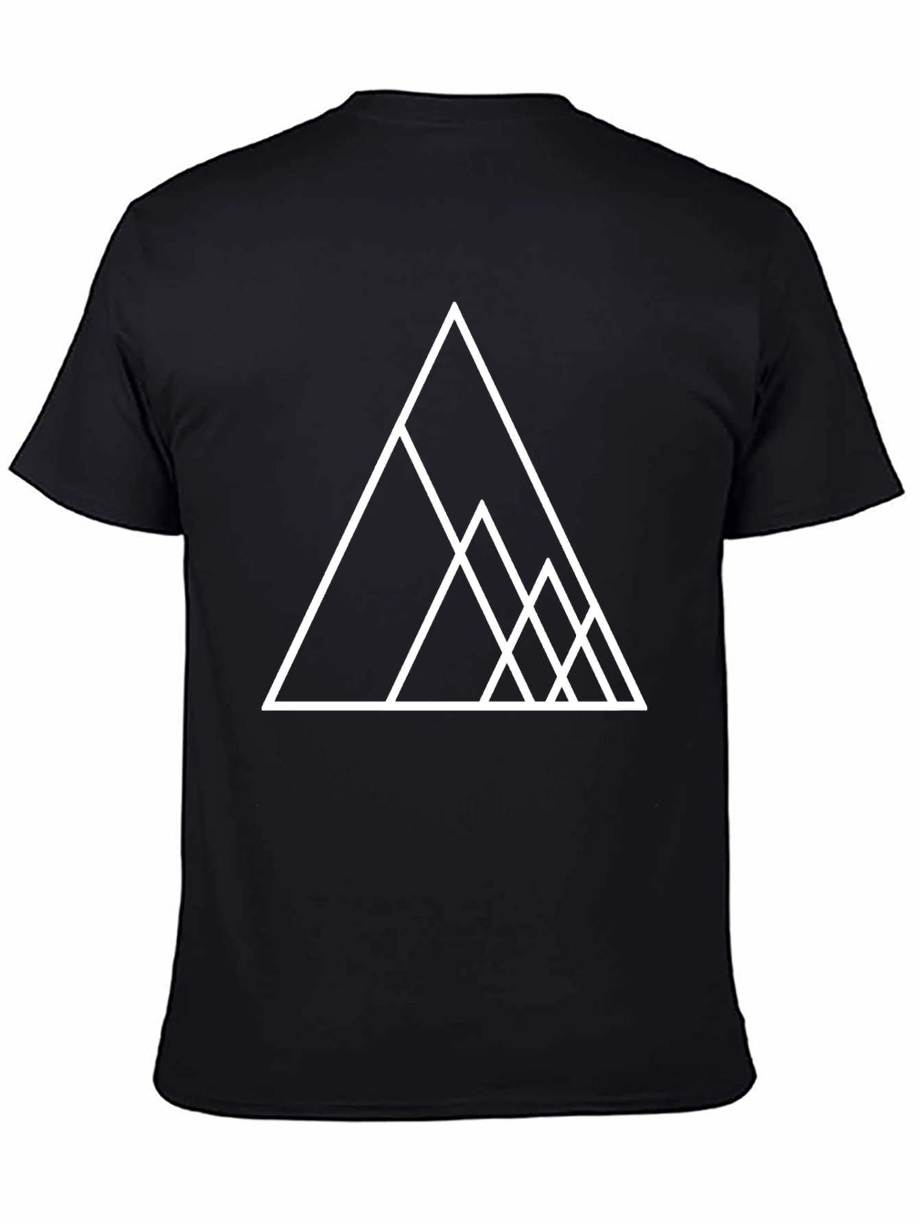 Geometric Triangle Graphic Tee - Stylish Black T-Shirt