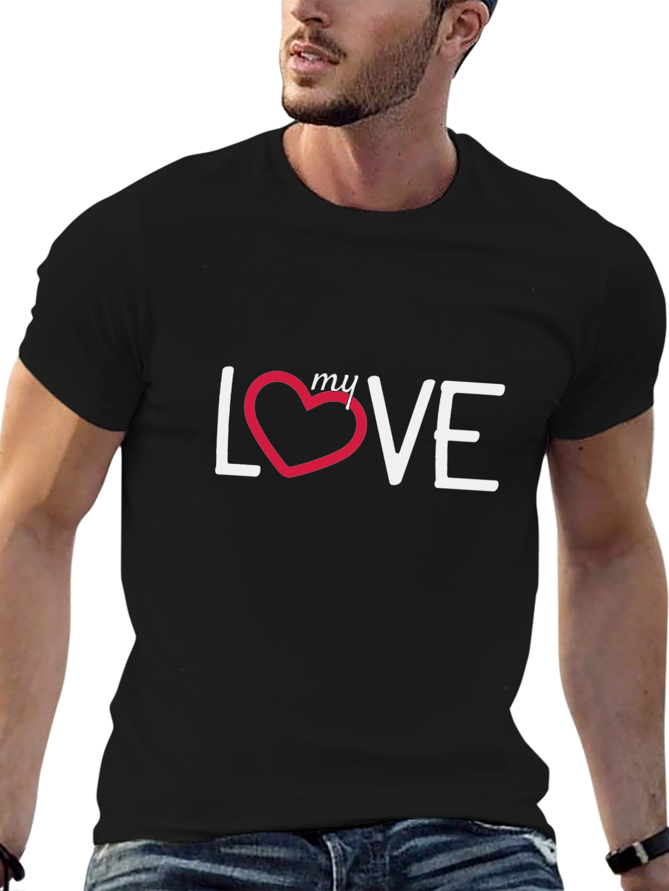 My Love T-Shirt - Black Cotton Casual Tee