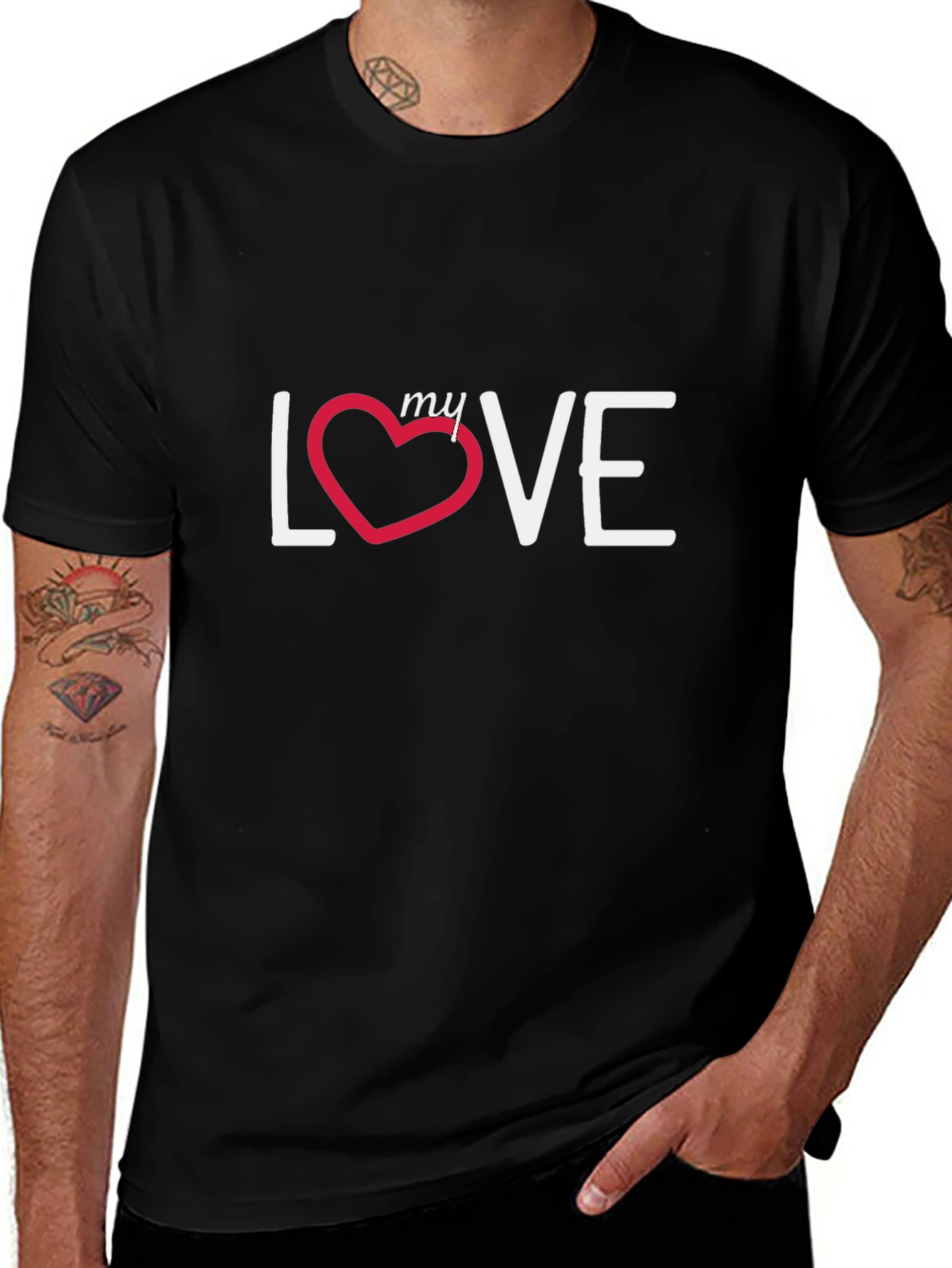 My Love T-Shirt - Black Cotton Casual Tee