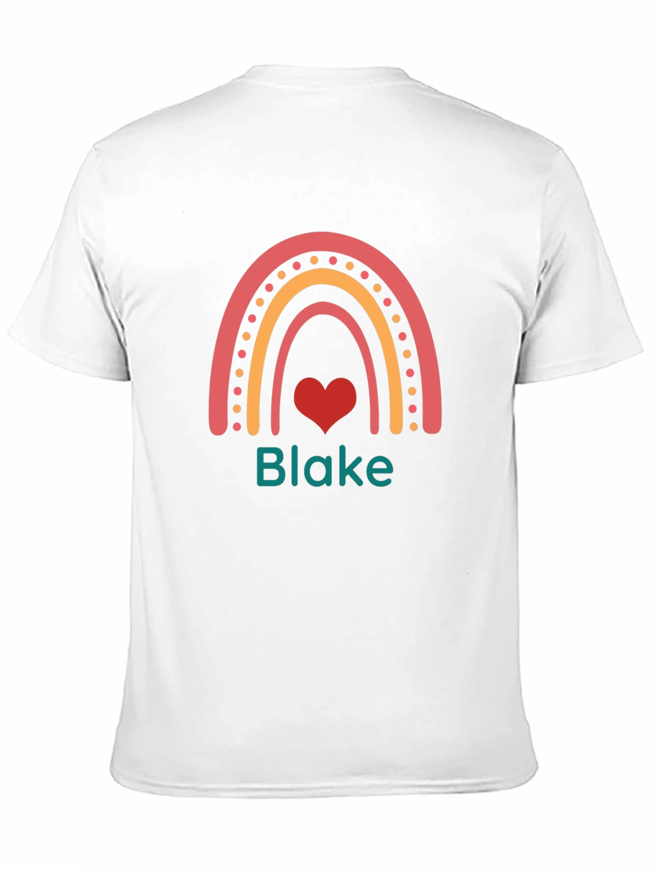 Personalized Blake Rainbow Heart Tee