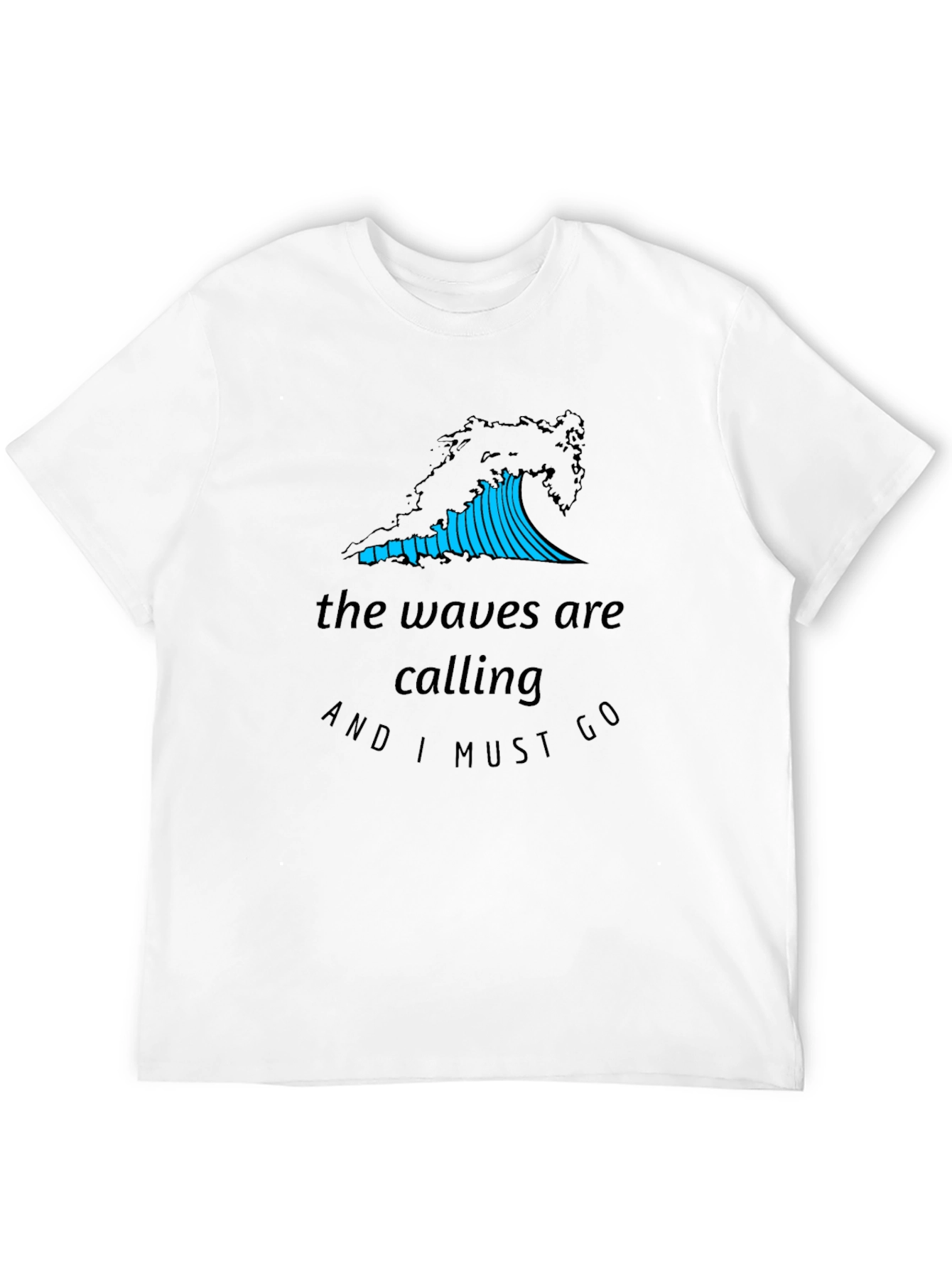 Waves Are Calling Graphic T-Shirt - Black